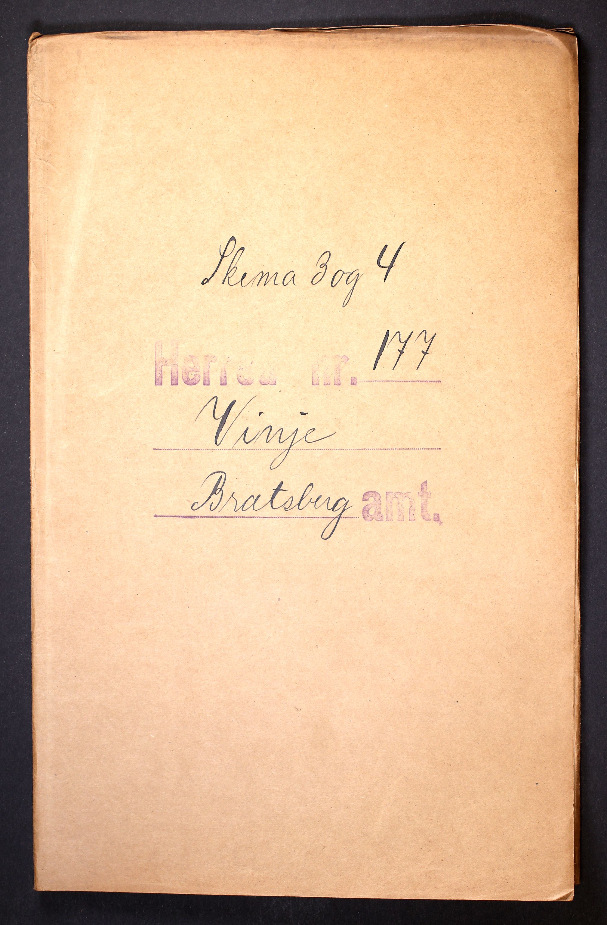 RA, 1910 census for Vinje, 1910, p. 1