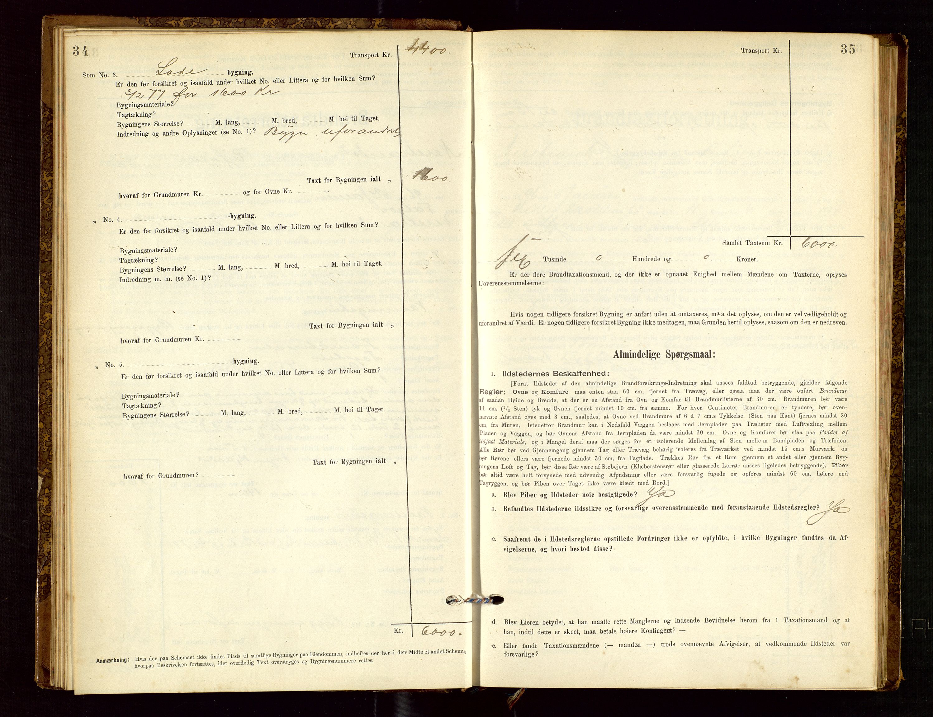 Nedstrand lensmannskontor, AV/SAST-A-100236/Gob/L0001: "Brandtaxationsprotokol for Nerstrand Lensmandsdistrikt Ryfylke fogderi", 1895-1915, p. 34-35