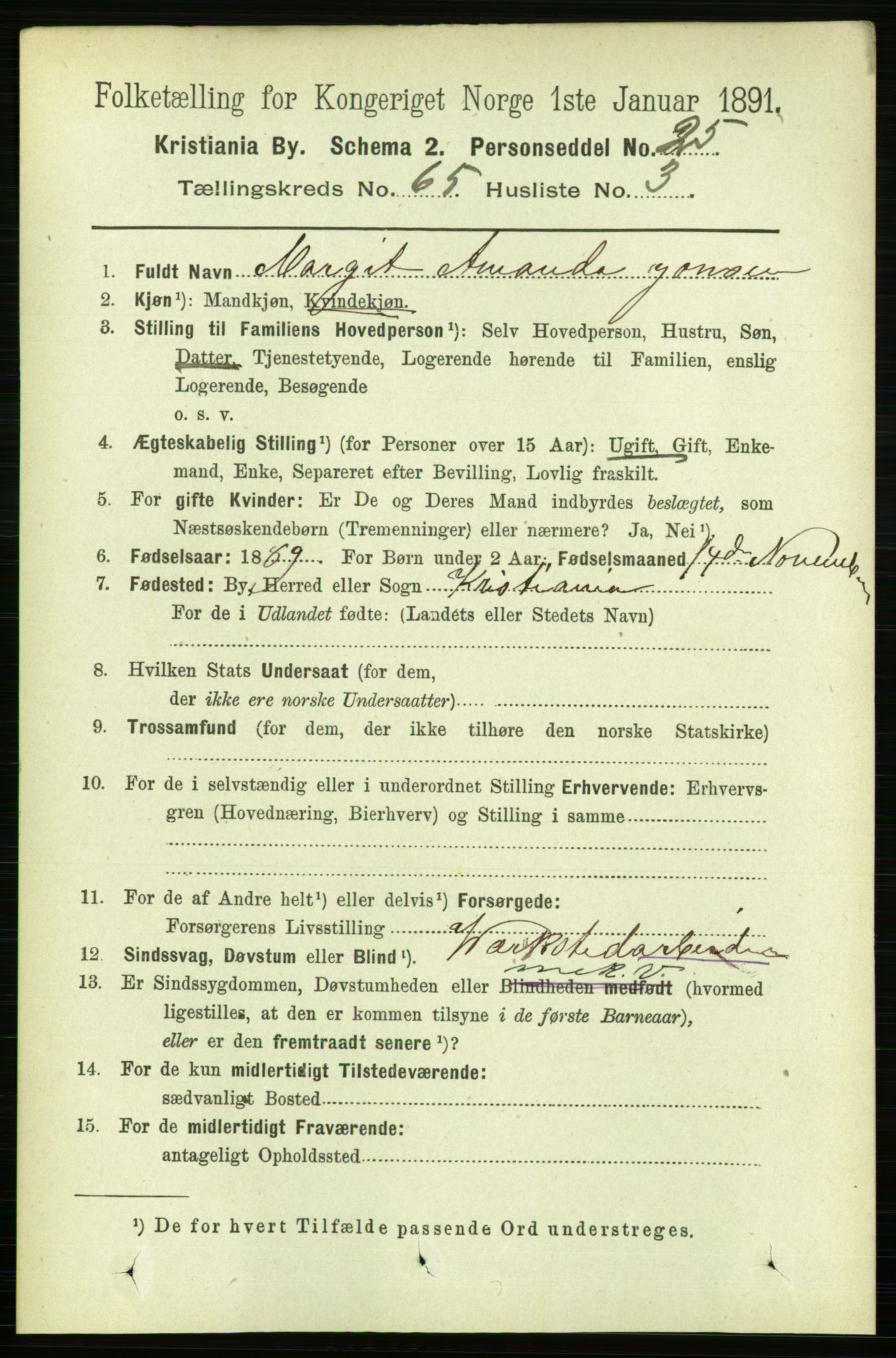 RA, 1891 census for 0301 Kristiania, 1891, p. 34926