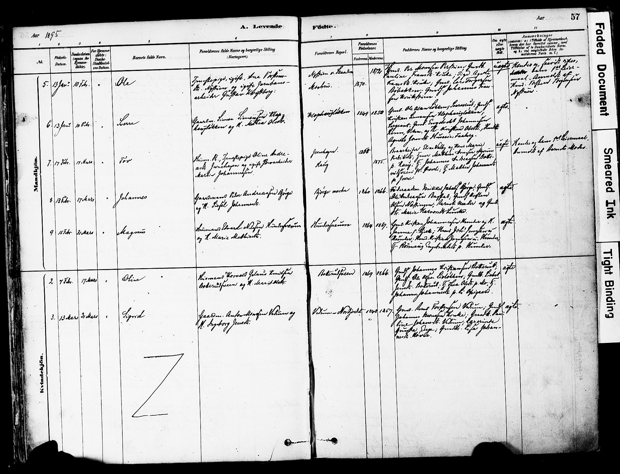 Øyer prestekontor, SAH/PREST-084/H/Ha/Haa/L0008: Parish register (official) no. 8, 1878-1897, p. 57