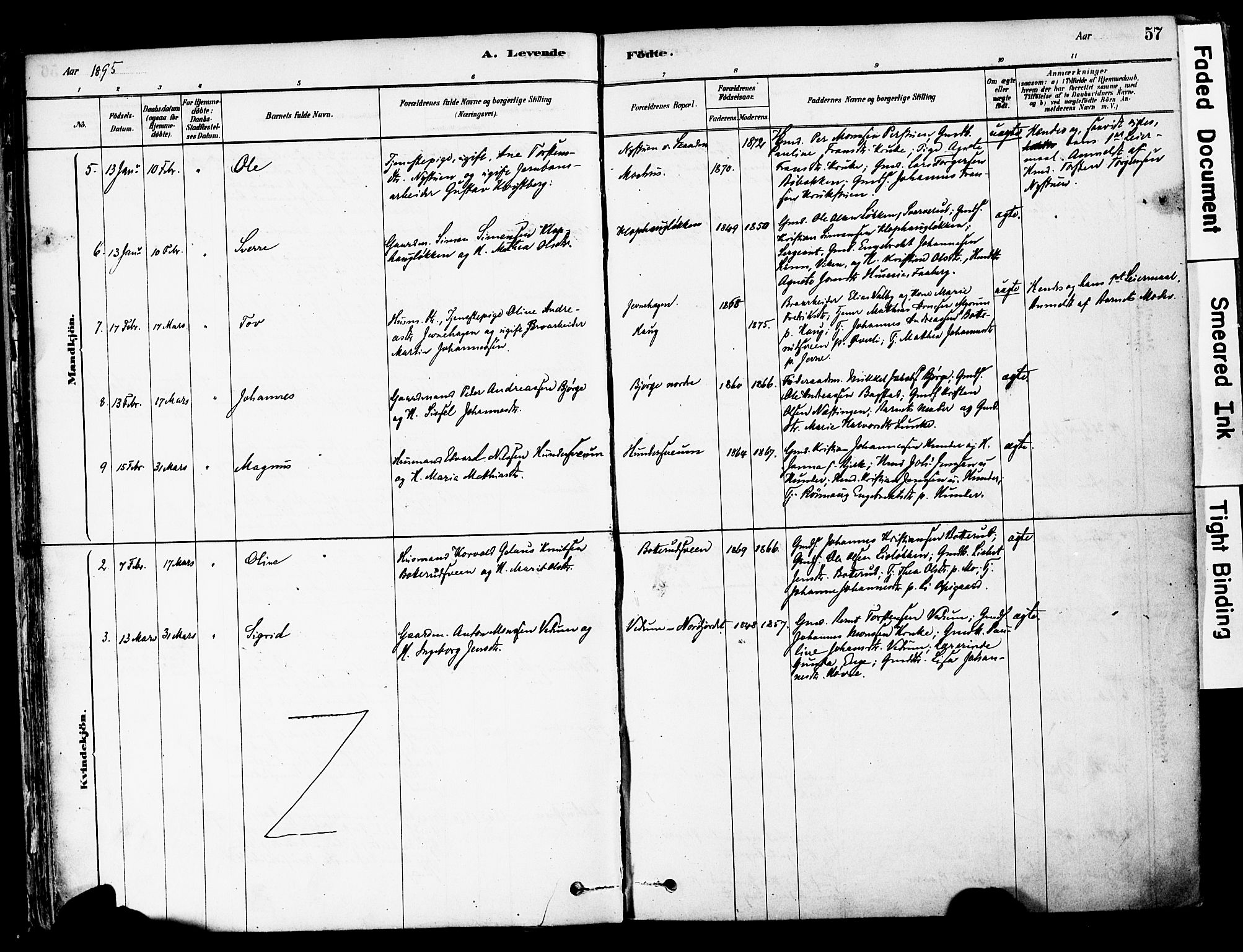 Øyer prestekontor, AV/SAH-PREST-084/H/Ha/Haa/L0008: Parish register (official) no. 8, 1878-1897, p. 57