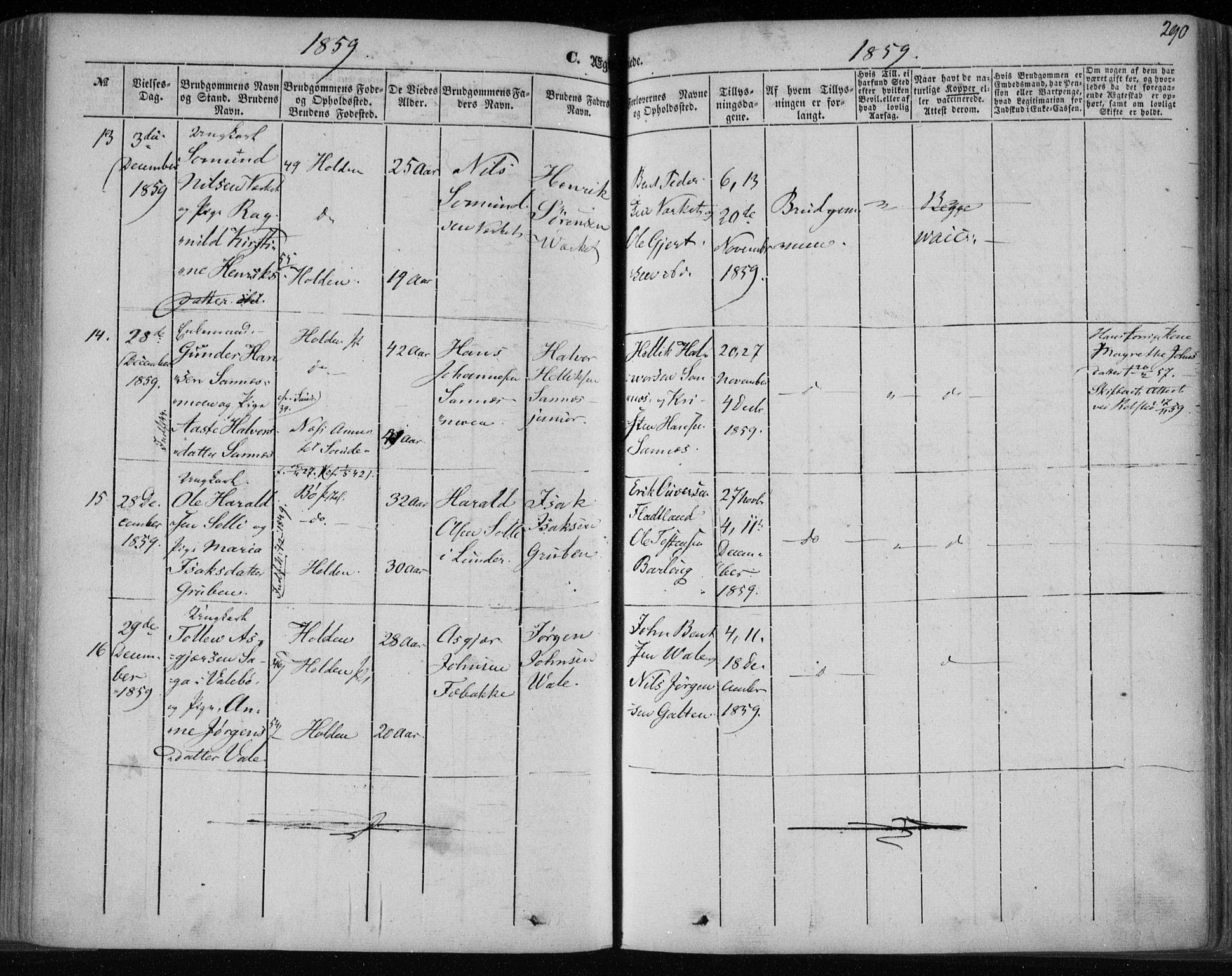 Holla kirkebøker, AV/SAKO-A-272/F/Fa/L0005: Parish register (official) no. 5, 1849-1860, p. 290