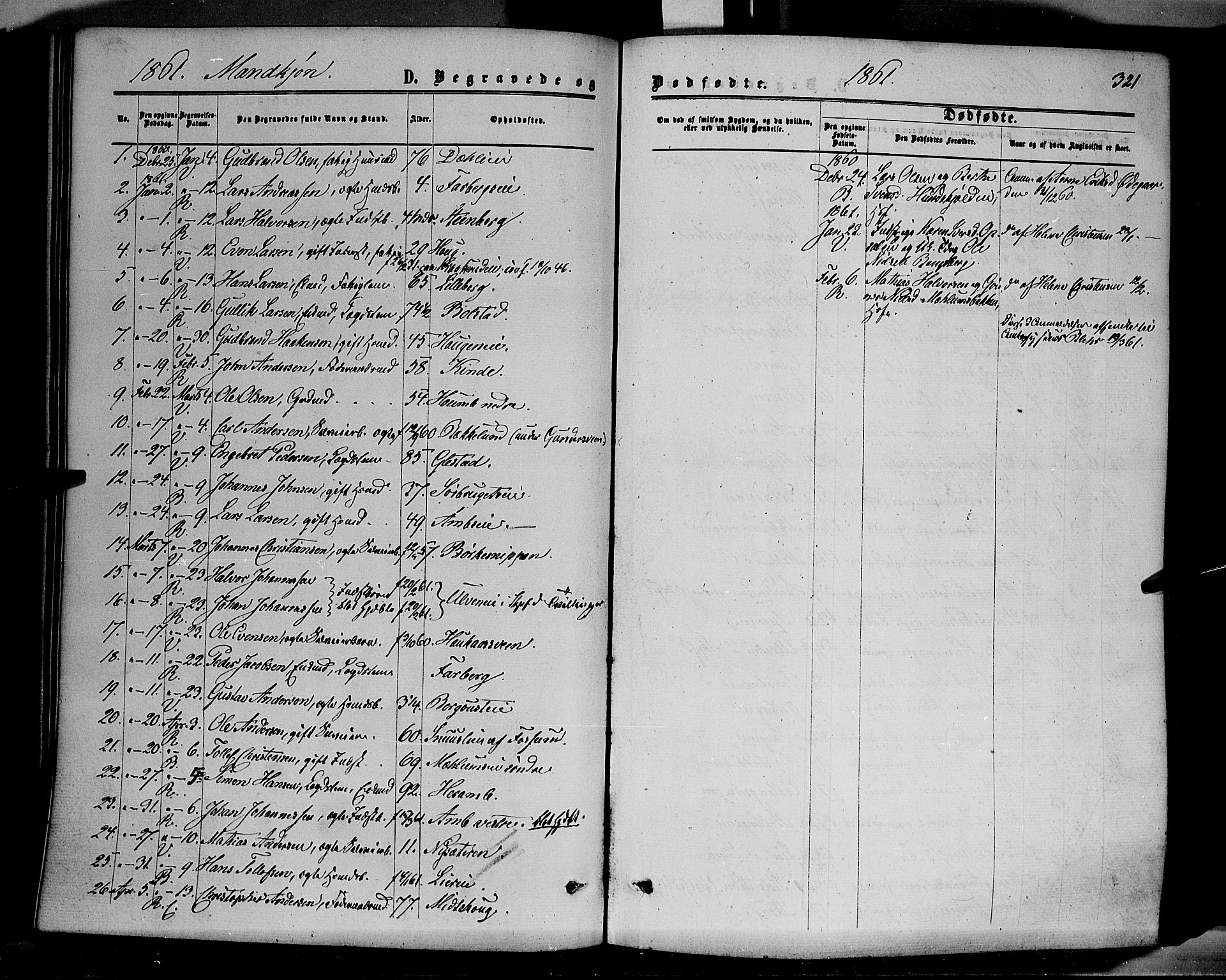 Ringsaker prestekontor, SAH/PREST-014/K/Ka/L0010: Parish register (official) no. 10, 1861-1869, p. 321
