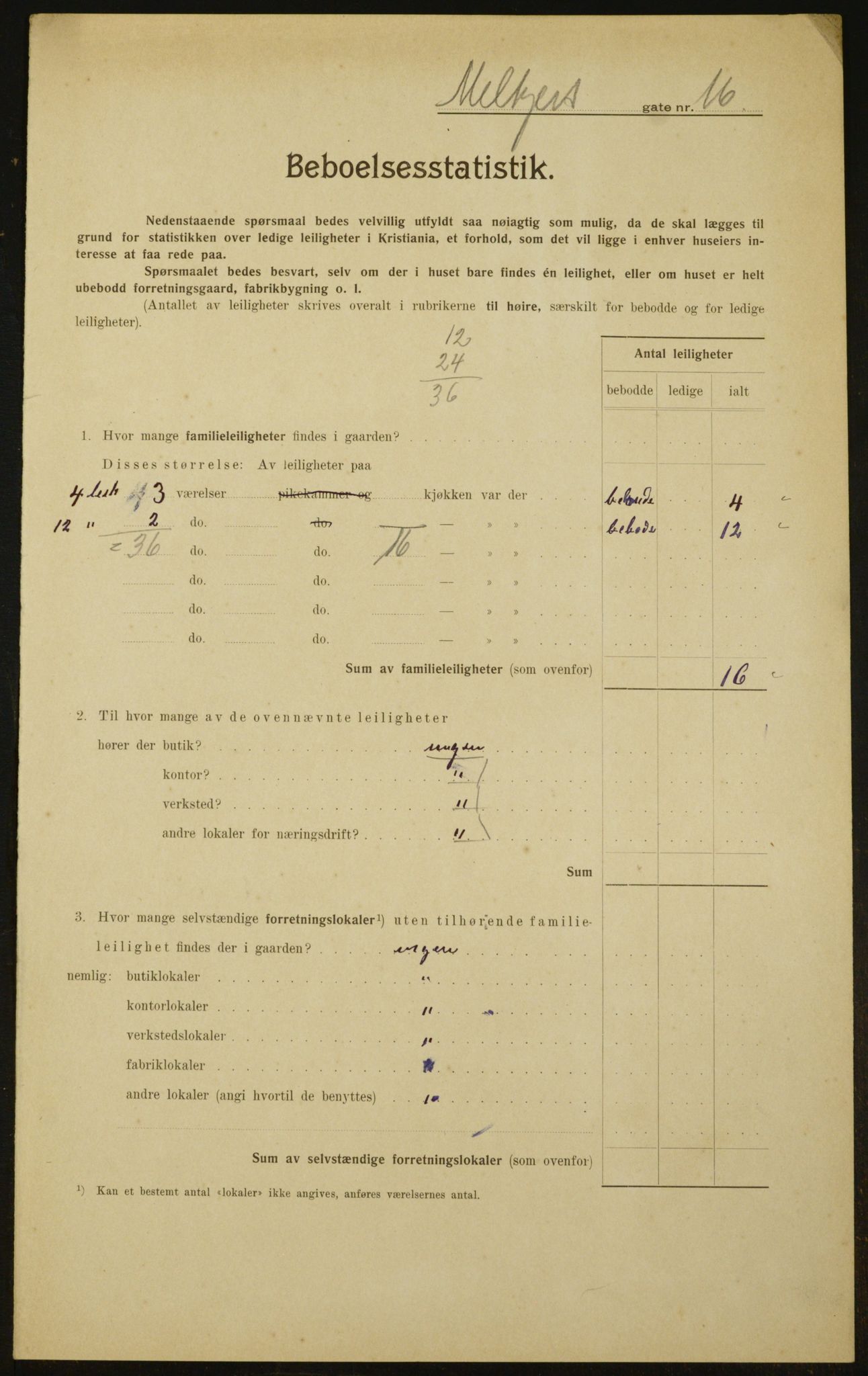 OBA, Municipal Census 1910 for Kristiania, 1910, p. 63210