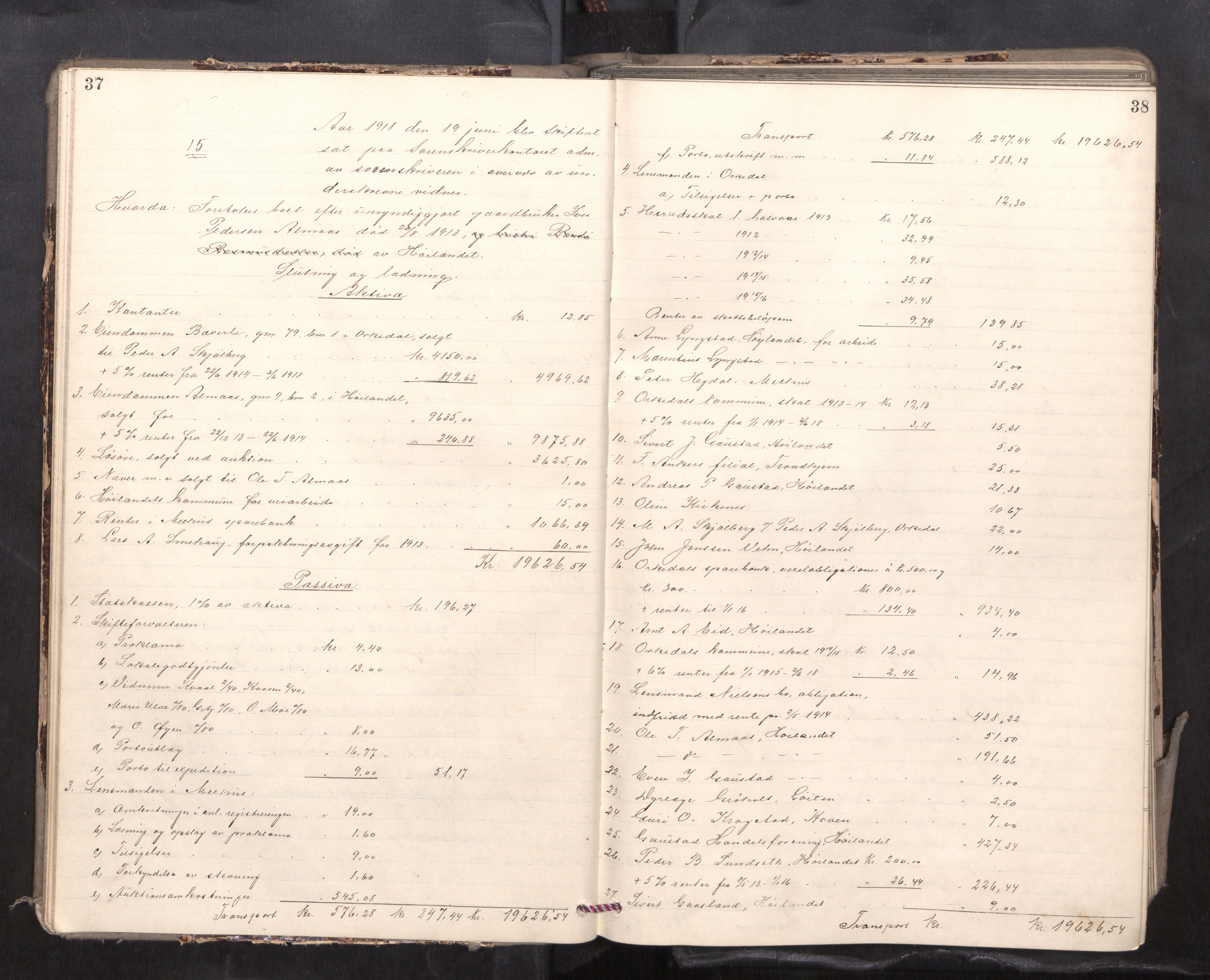 Gauldal sorenskriveri, AV/SAT-A-0014/1/3/3A/L0018: Skifteslutningsprotokoll  5, 1917-1924, p. 37-38