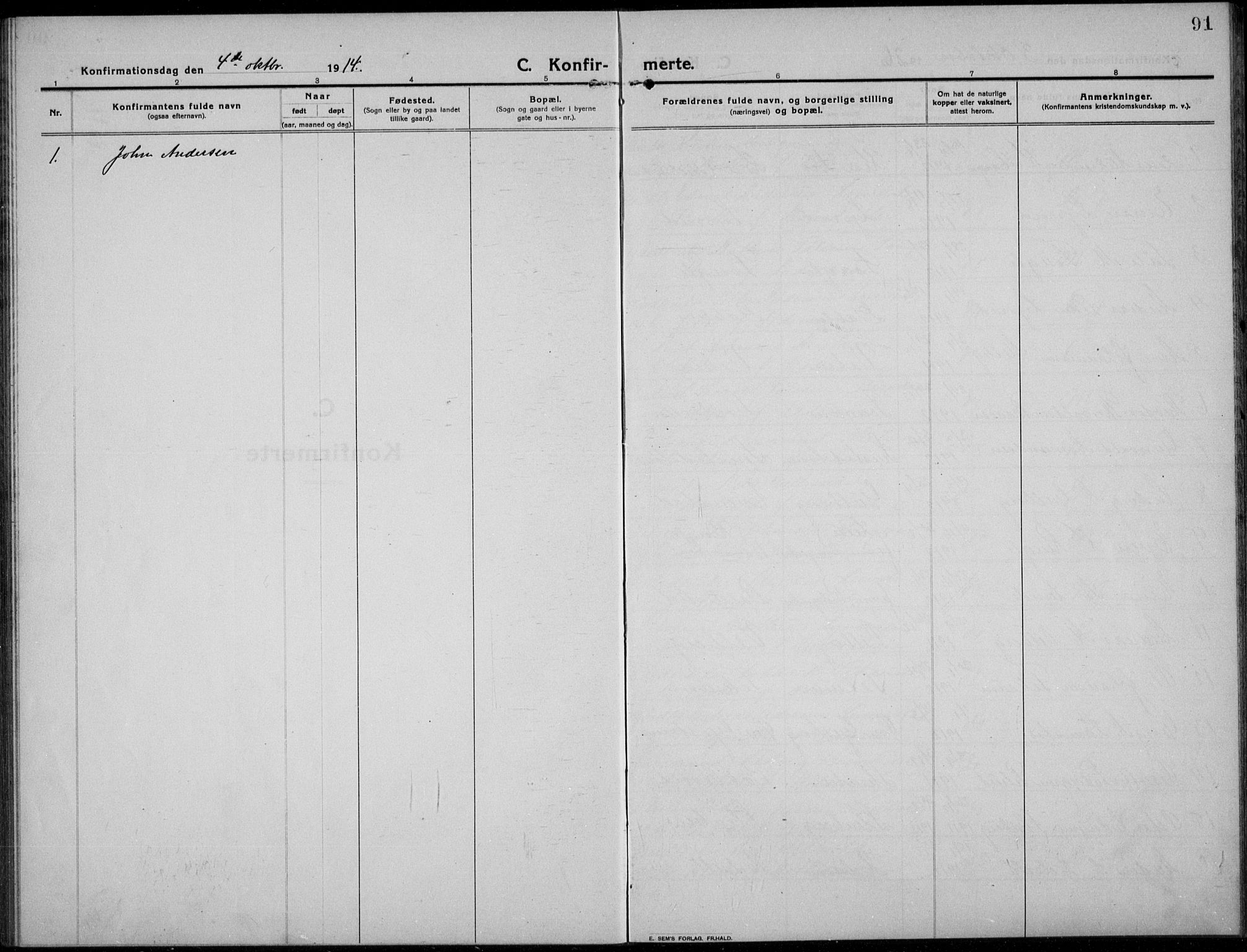 Nes prestekontor, Hedmark, AV/SAH-PREST-020/L/La/L0009: Parish register (copy) no. 9, 1913-1936, p. 91