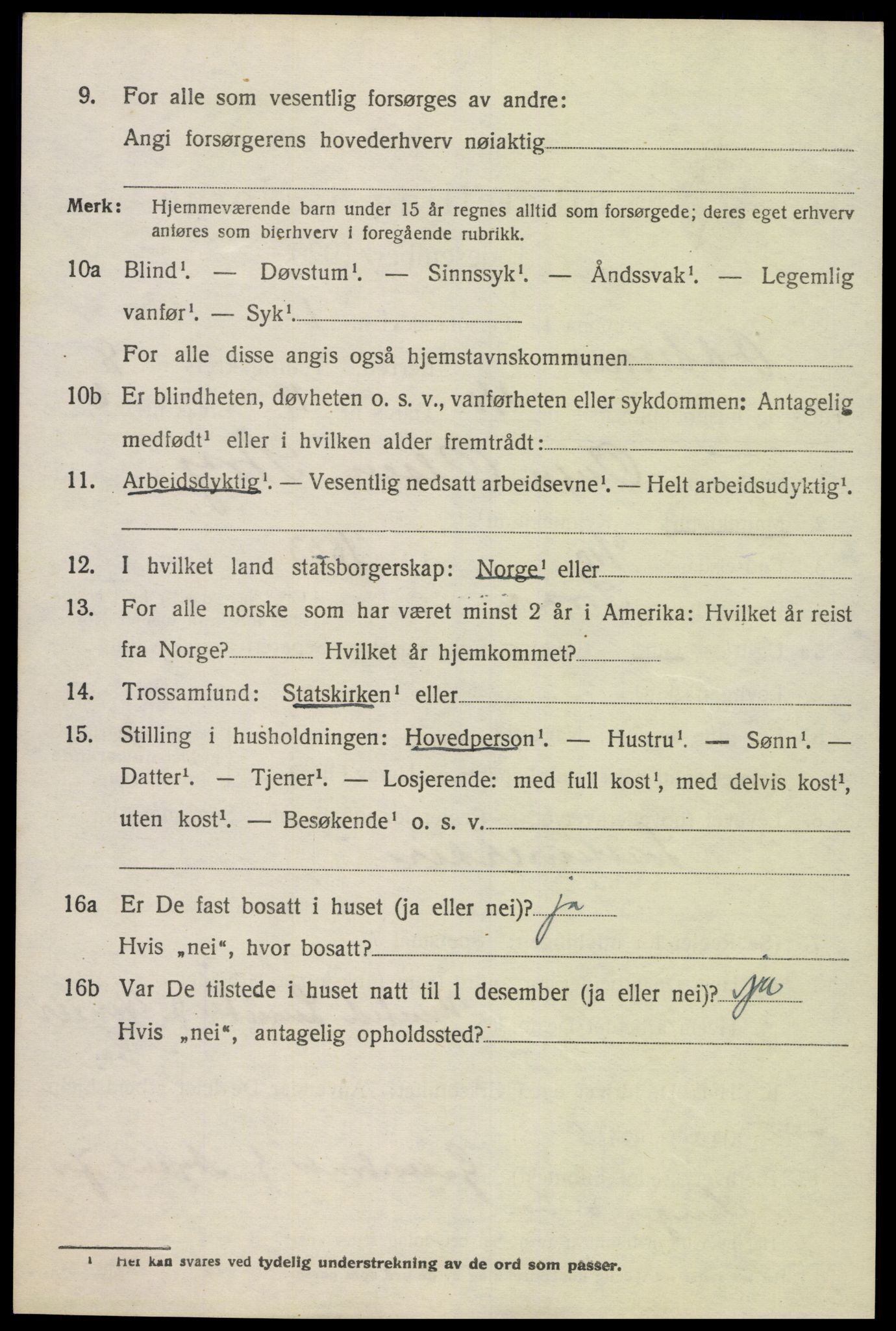 SAK, 1920 census for Oddernes, 1920, p. 6034