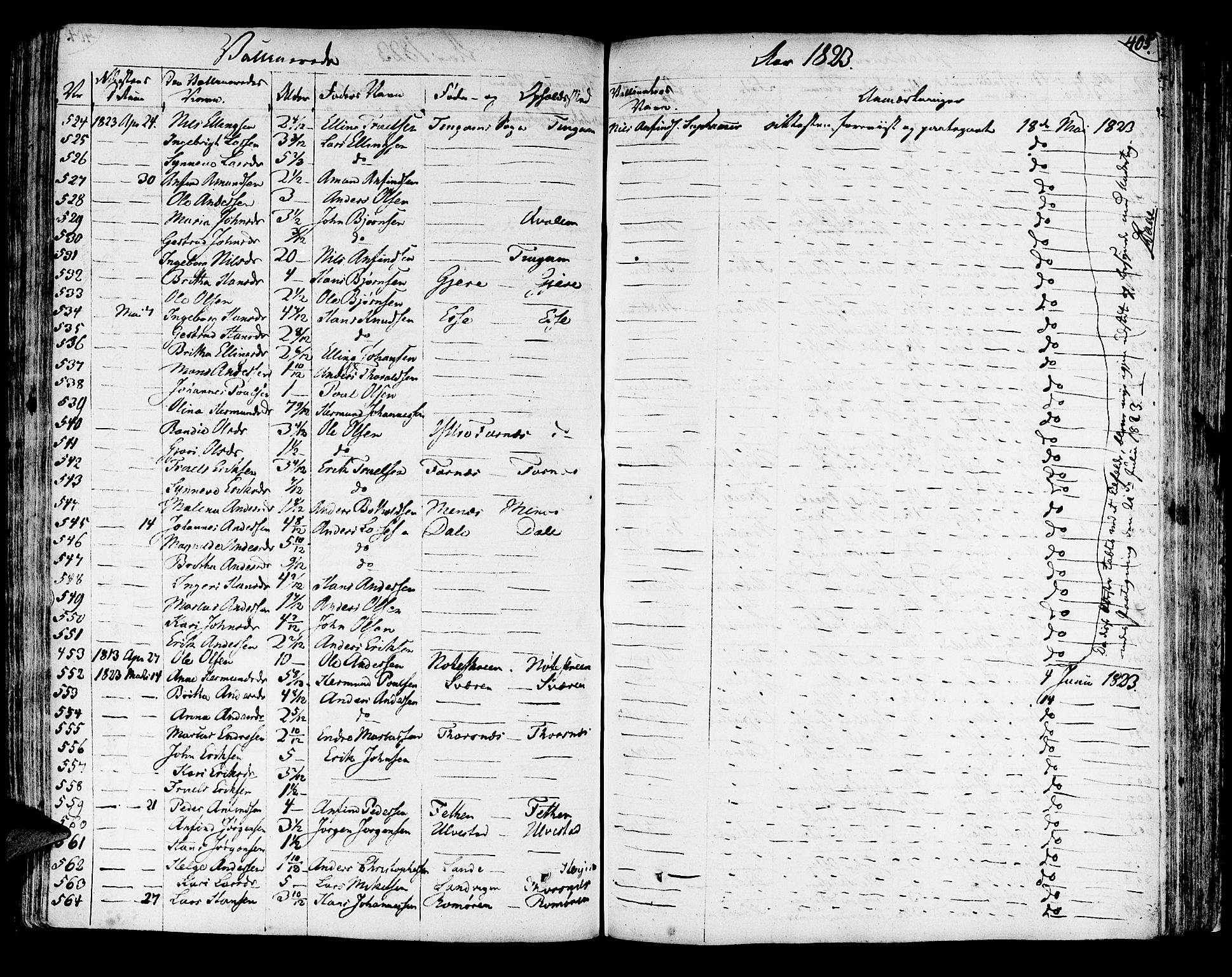 Leikanger sokneprestembete, AV/SAB-A-81001/H/Haa/Haaa/L0006: Parish register (official) no. A 6, 1810-1838, p. 405