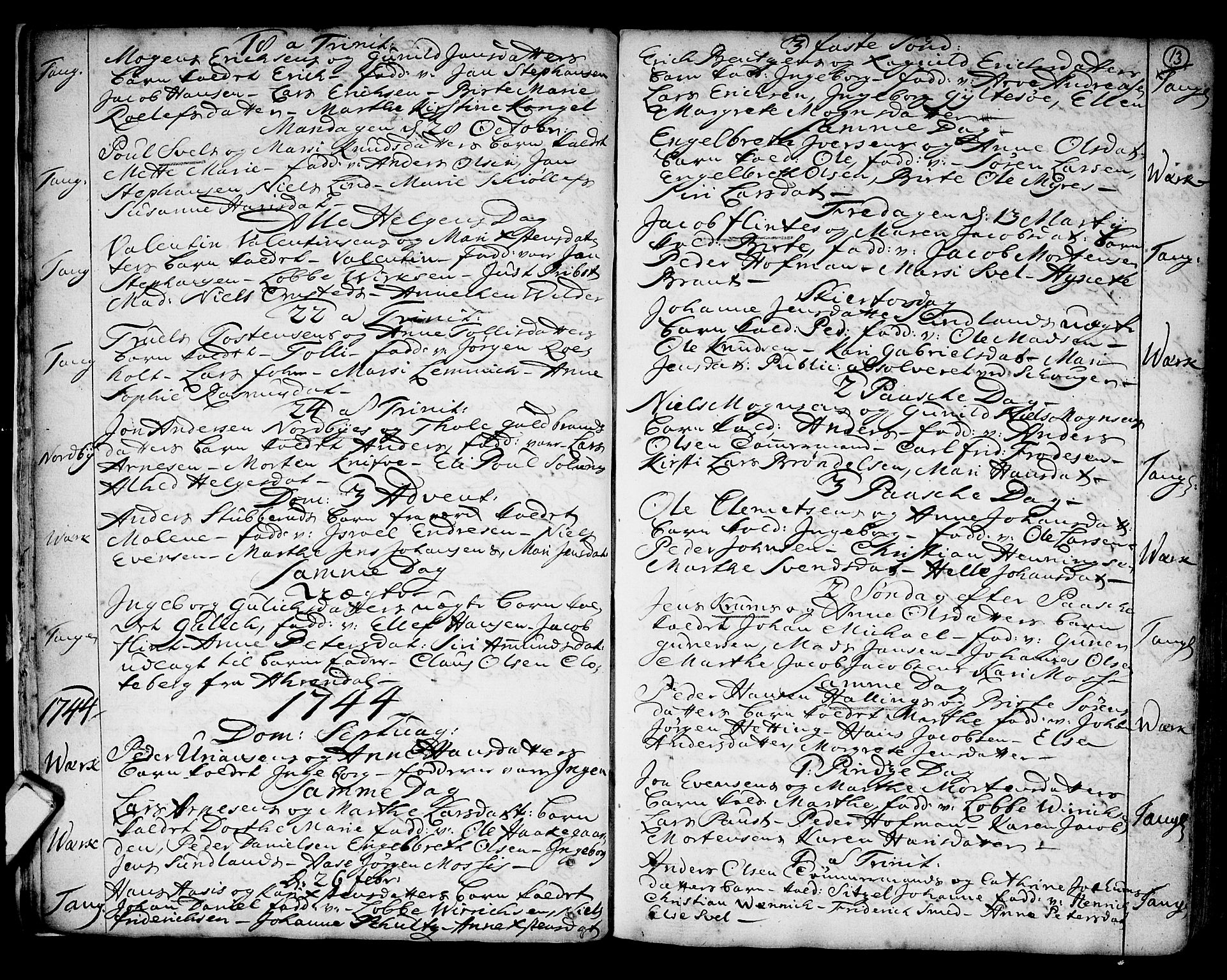 Strømsø kirkebøker, AV/SAKO-A-246/F/Fb/L0002: Parish register (official) no. II 2, 1739-1814, p. 13