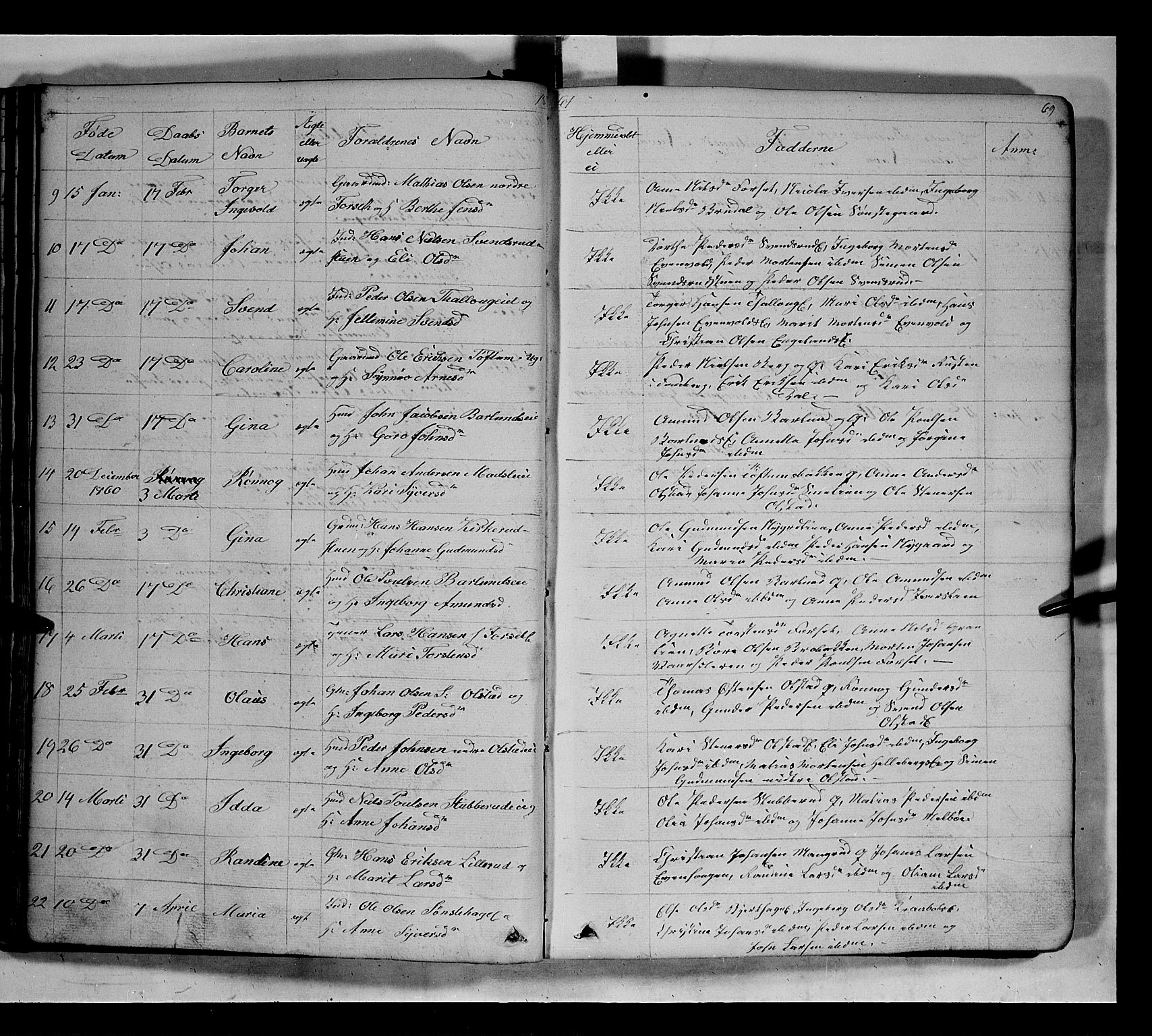 Gausdal prestekontor, SAH/PREST-090/H/Ha/Hab/L0005: Parish register (copy) no. 5, 1846-1867, p. 69