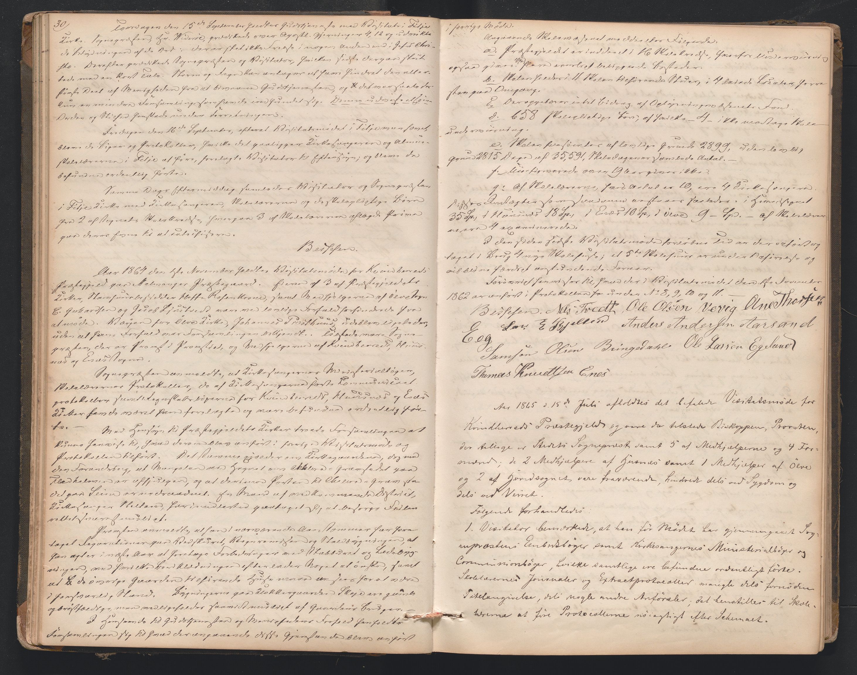 Nordre Sunnhordland prosti, AV/SAB-A-99912/F/L0001: Visitasprotokoll , 1860-1959, p. 30