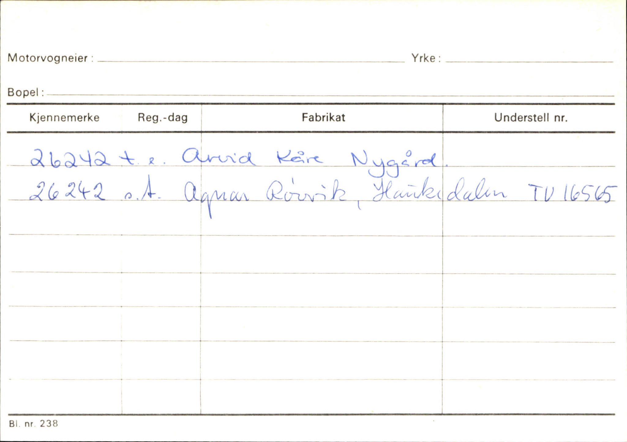 Statens vegvesen, Sogn og Fjordane vegkontor, AV/SAB-A-5301/4/F/L0144: Registerkort Vågsøy A-R, 1945-1975, p. 812