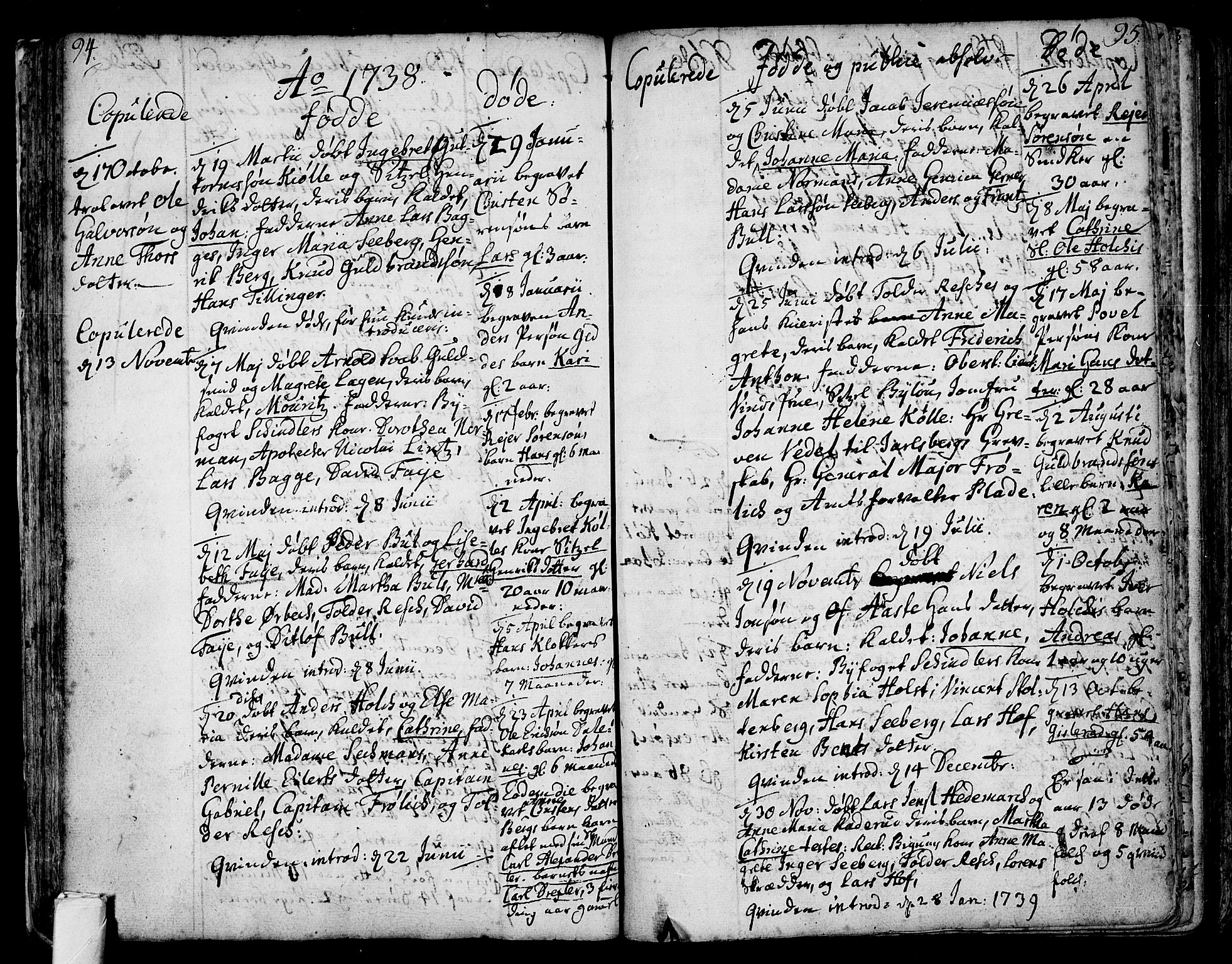 Tønsberg kirkebøker, AV/SAKO-A-330/F/Fb/L0001: Parish register (official) no. II 1, 1690-1796, p. 94-95