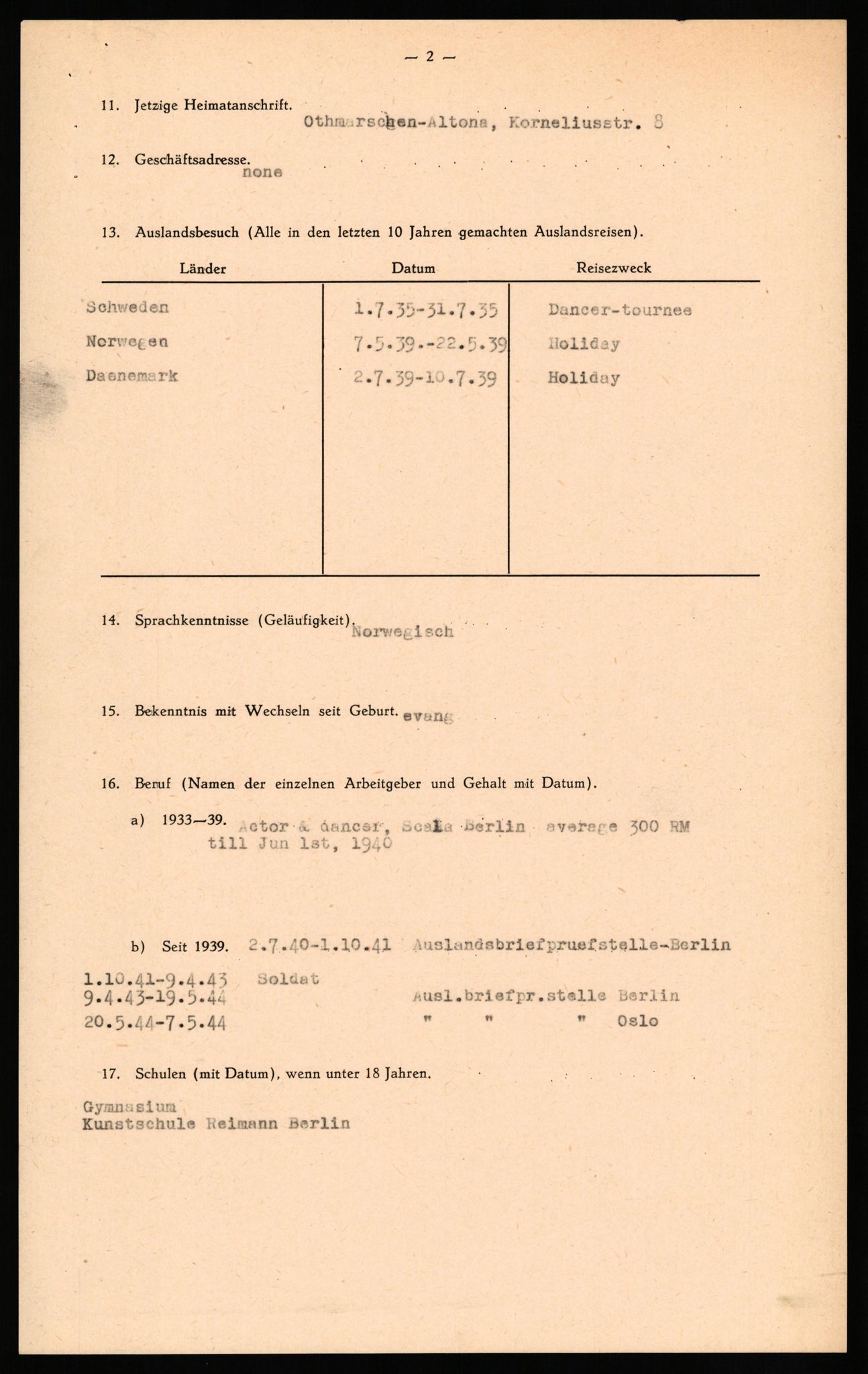 Forsvaret, Forsvarets overkommando II, AV/RA-RAFA-3915/D/Db/L0032: CI Questionaires. Tyske okkupasjonsstyrker i Norge. Tyskere., 1945-1946, p. 214