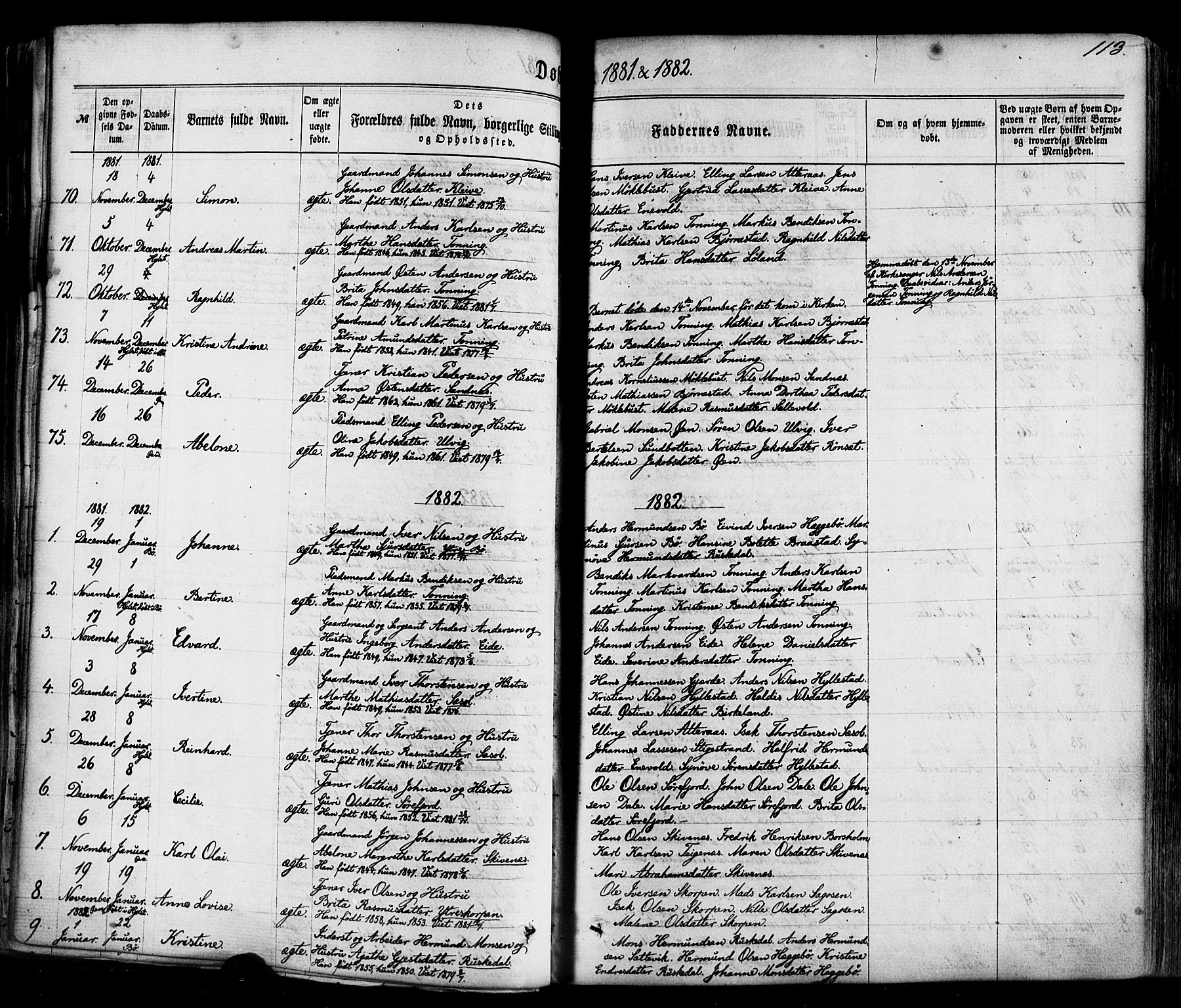 Hyllestad sokneprestembete, SAB/A-80401: Parish register (official) no. A 1, 1861-1886, p. 113