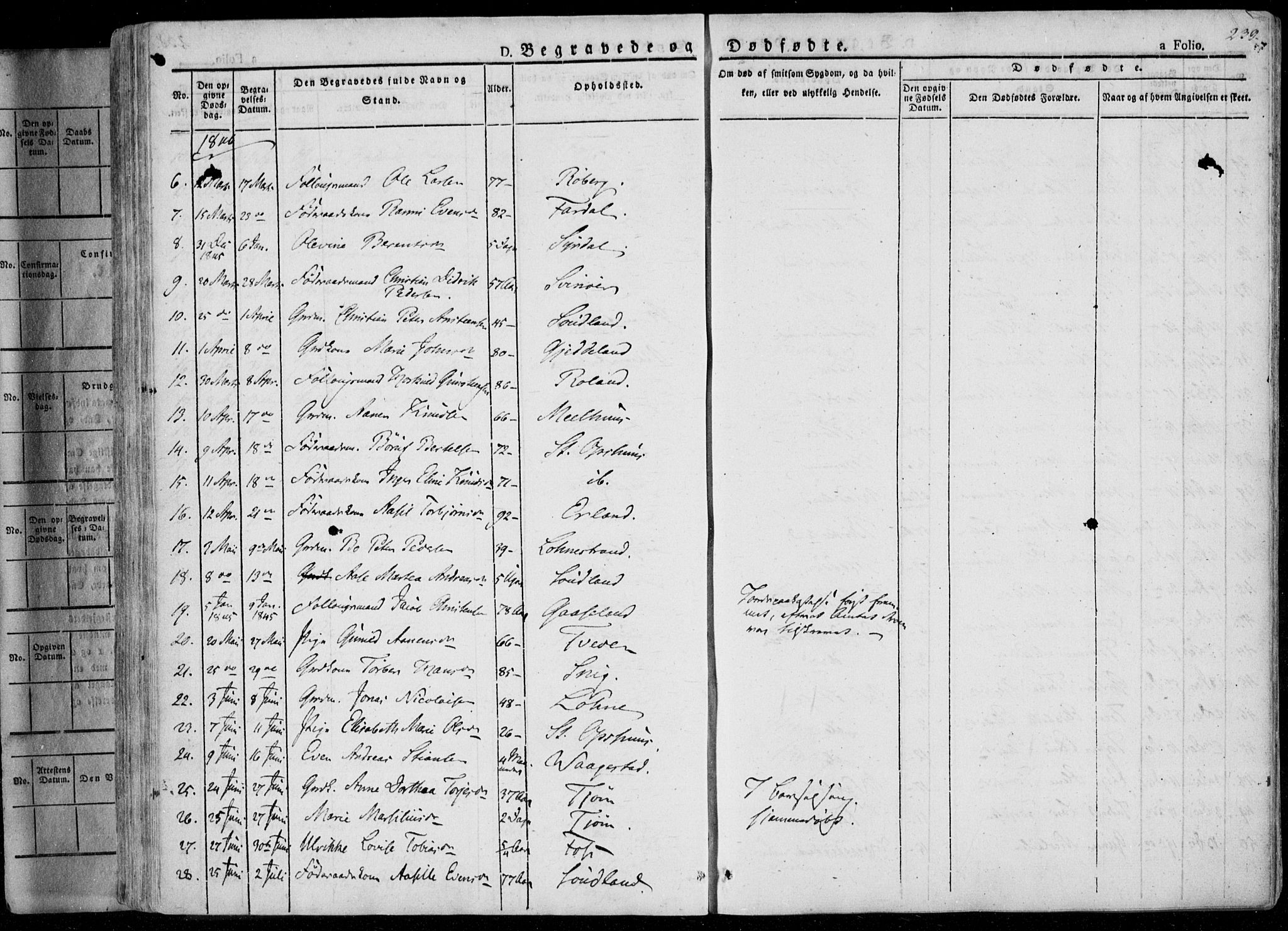 Sør-Audnedal sokneprestkontor, SAK/1111-0039/F/Fa/Fab/L0006: Parish register (official) no. A 6, 1829-1855, p. 239