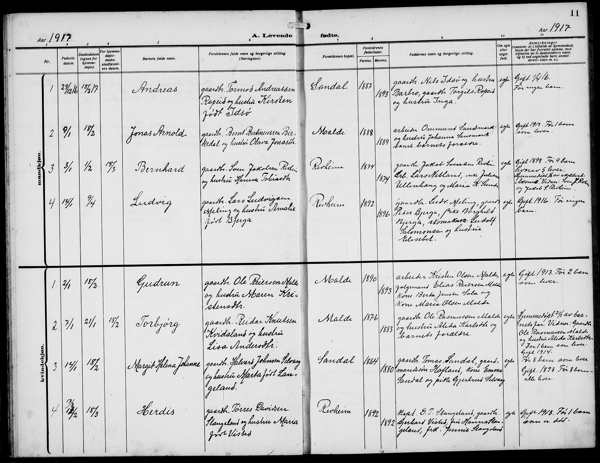 Håland sokneprestkontor, AV/SAST-A-101802/002/A/L0001: Parish register (copy) no. B 6, 1914-1940, p. 11