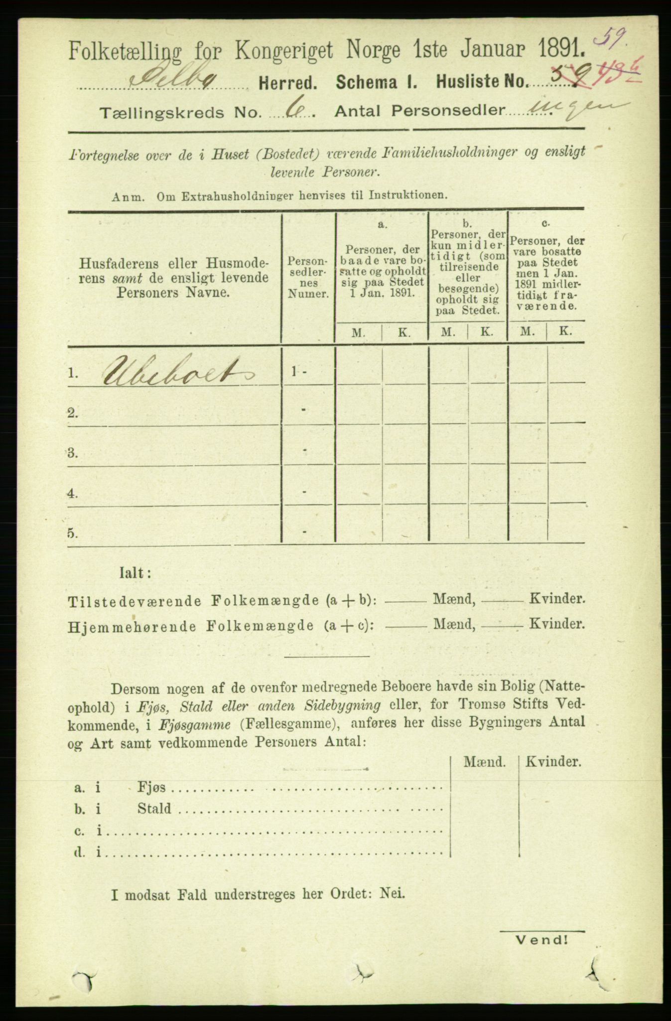 RA, 1891 census for 1664 Selbu, 1891, p. 2117