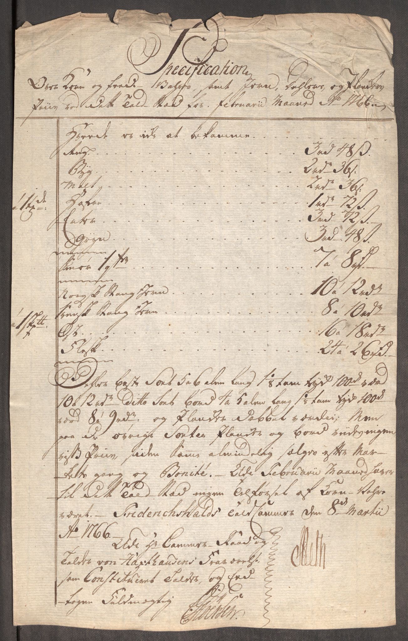 Rentekammeret inntil 1814, Realistisk ordnet avdeling, AV/RA-EA-4070/Oe/L0008: [Ø1]: Priskuranter, 1764-1768, p. 464