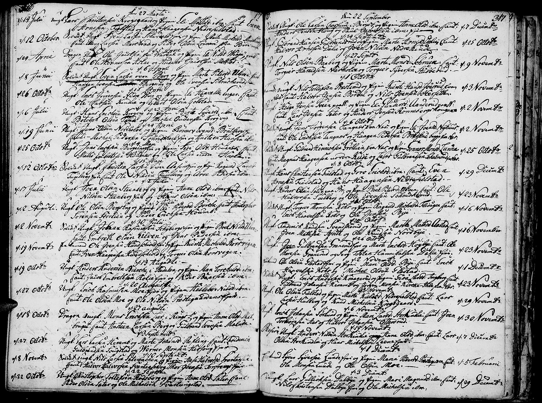 Ringsaker prestekontor, AV/SAH-PREST-014/K/Ka/L0003: Parish register (official) no. 3, 1775-1798, p. 316-317