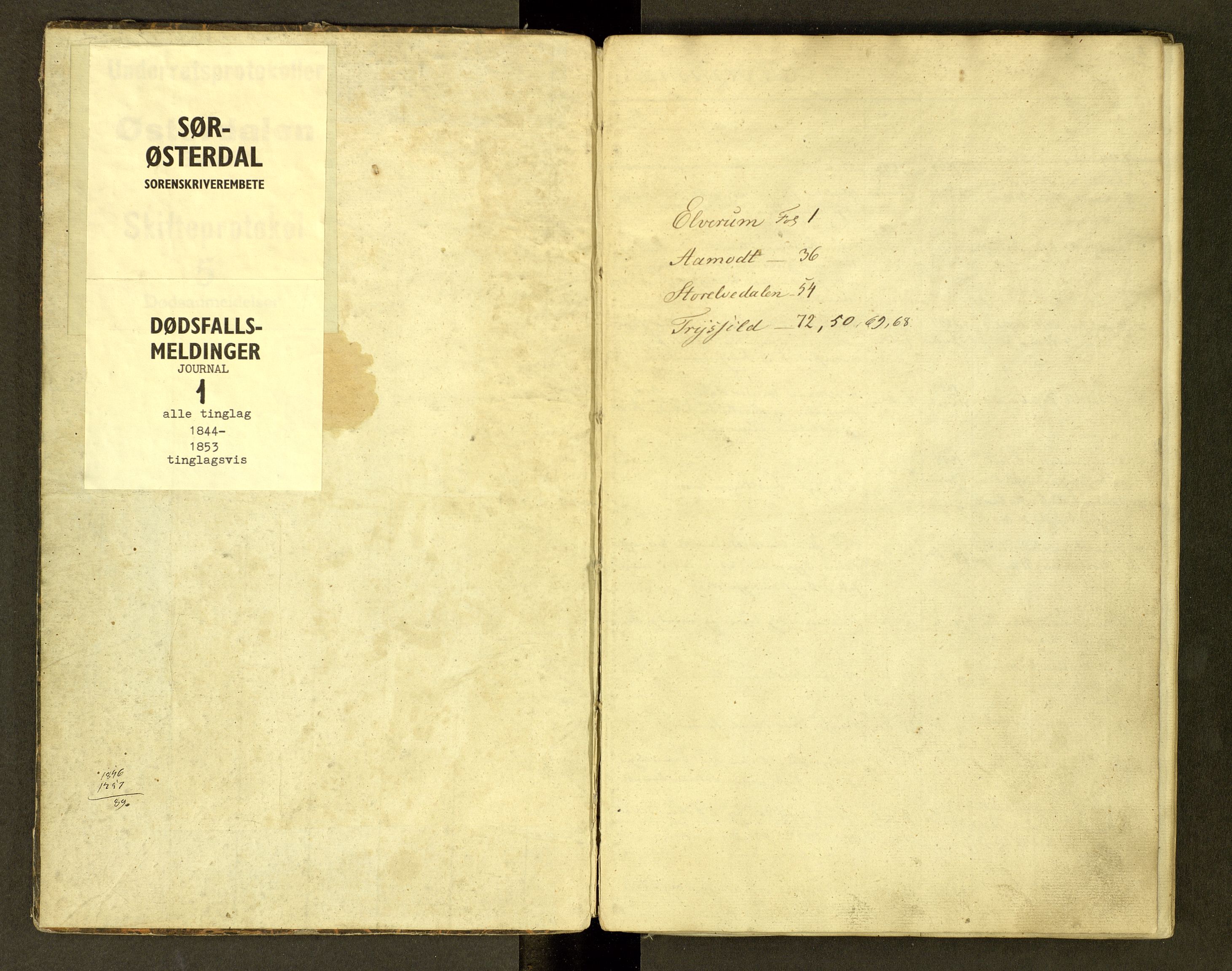 Sør-Østerdal sorenskriveri, AV/SAH-TING-018/J/Jg/L0001: Dødsfallsjournal, 1844-1853