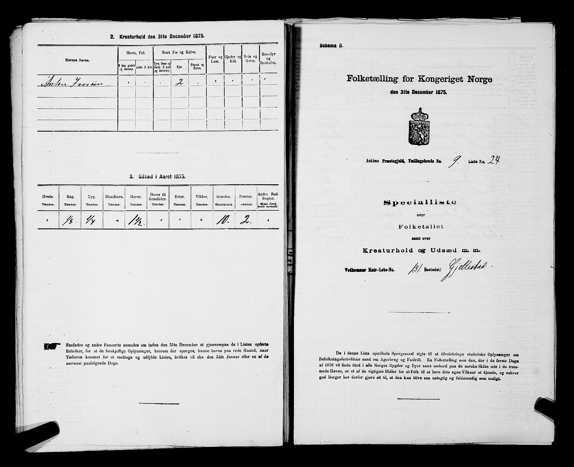 RA, 1875 census for 0124P Askim, 1875, p. 614