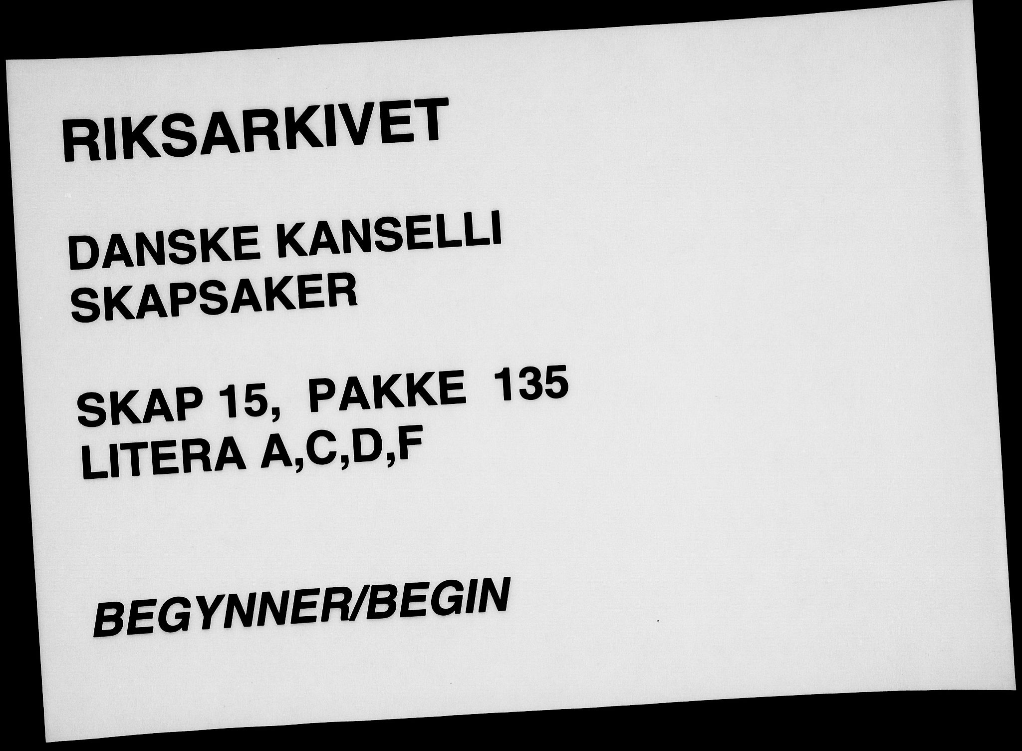 Danske Kanselli, Skapsaker, RA/EA-4061/F/L0083: Skap 15, pakke 125F-135, 1563-1748, p. 223