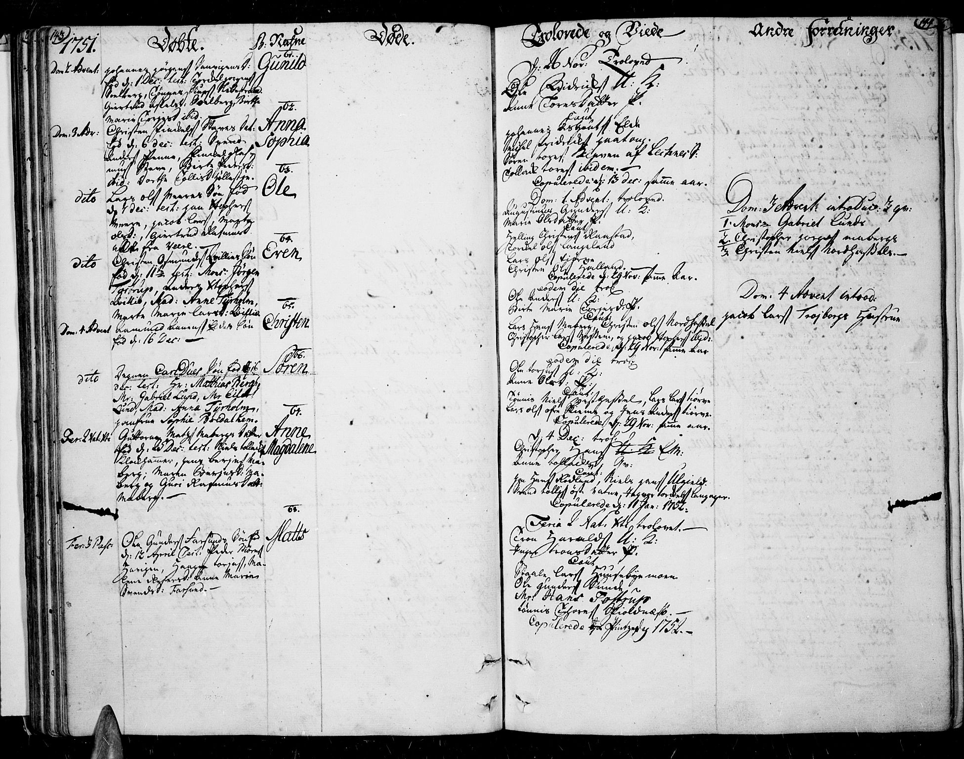 Lista sokneprestkontor, AV/SAK-1111-0027/F/Fa/L0003: Parish register (official) no. A 3 /1, 1743-1767, p. 143-144