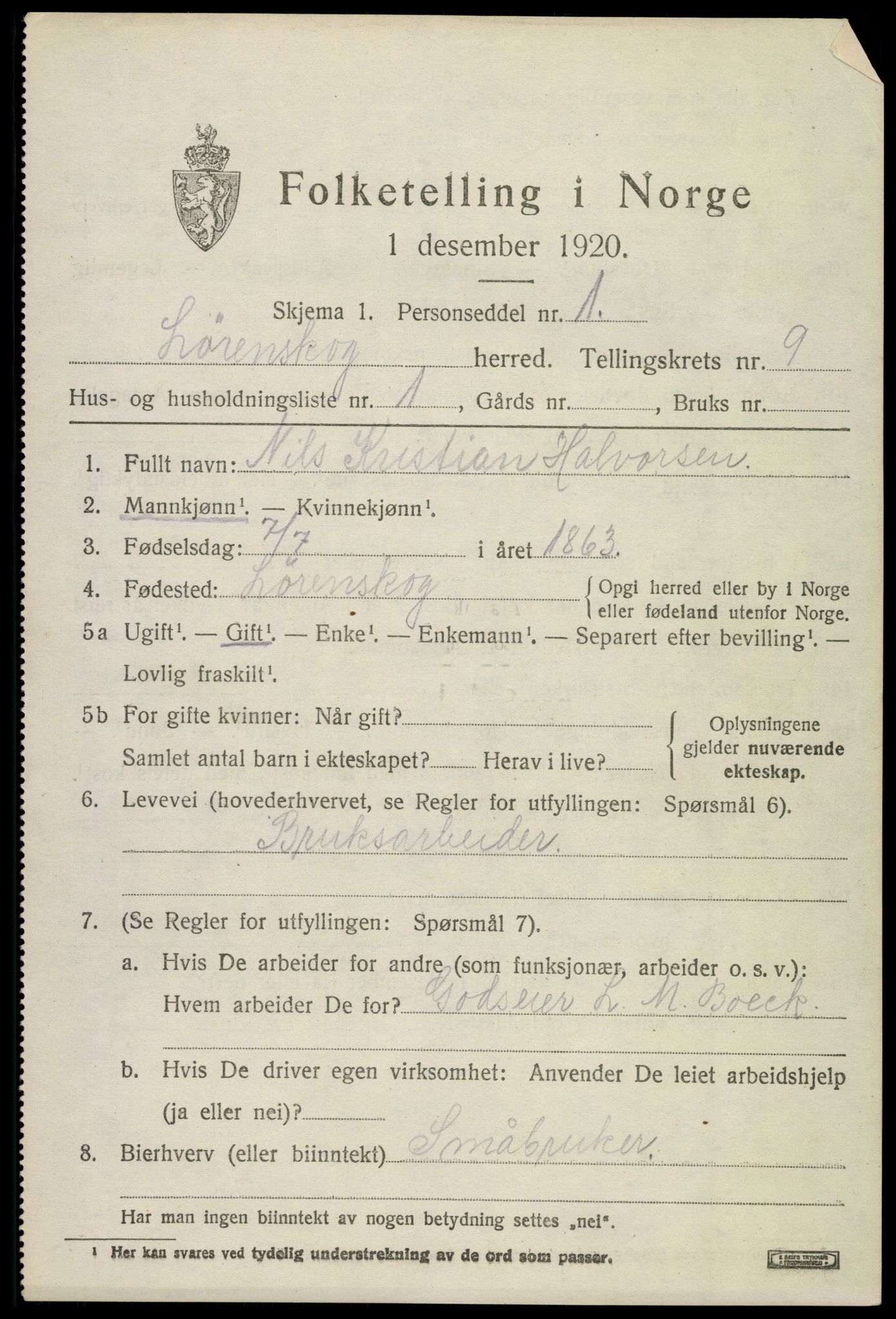 SAO, 1920 census for Lørenskog, 1920, p. 6756