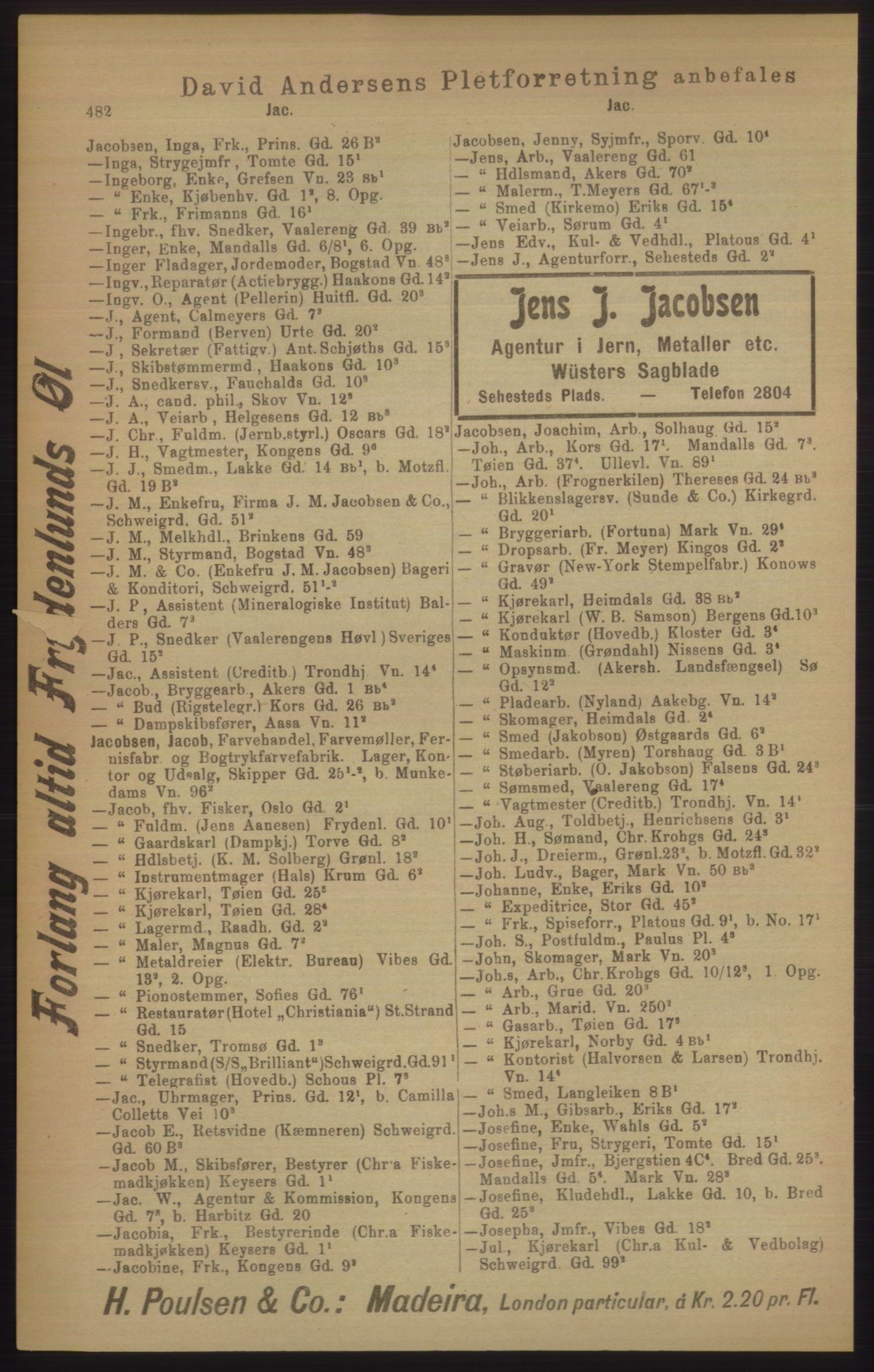 Kristiania/Oslo adressebok, PUBL/-, 1906, p. 482