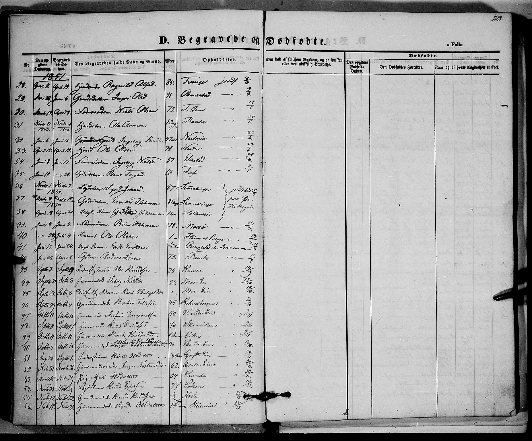 Vestre Slidre prestekontor, SAH/PREST-136/H/Ha/Haa/L0001: Parish register (official) no. 1, 1844-1855, p. 212