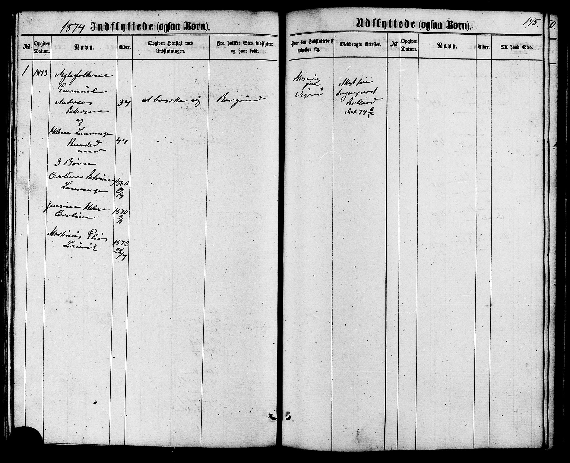 Ministerialprotokoller, klokkerbøker og fødselsregistre - Møre og Romsdal, SAT/A-1454/537/L0518: Parish register (official) no. 537A02, 1862-1876, p. 145