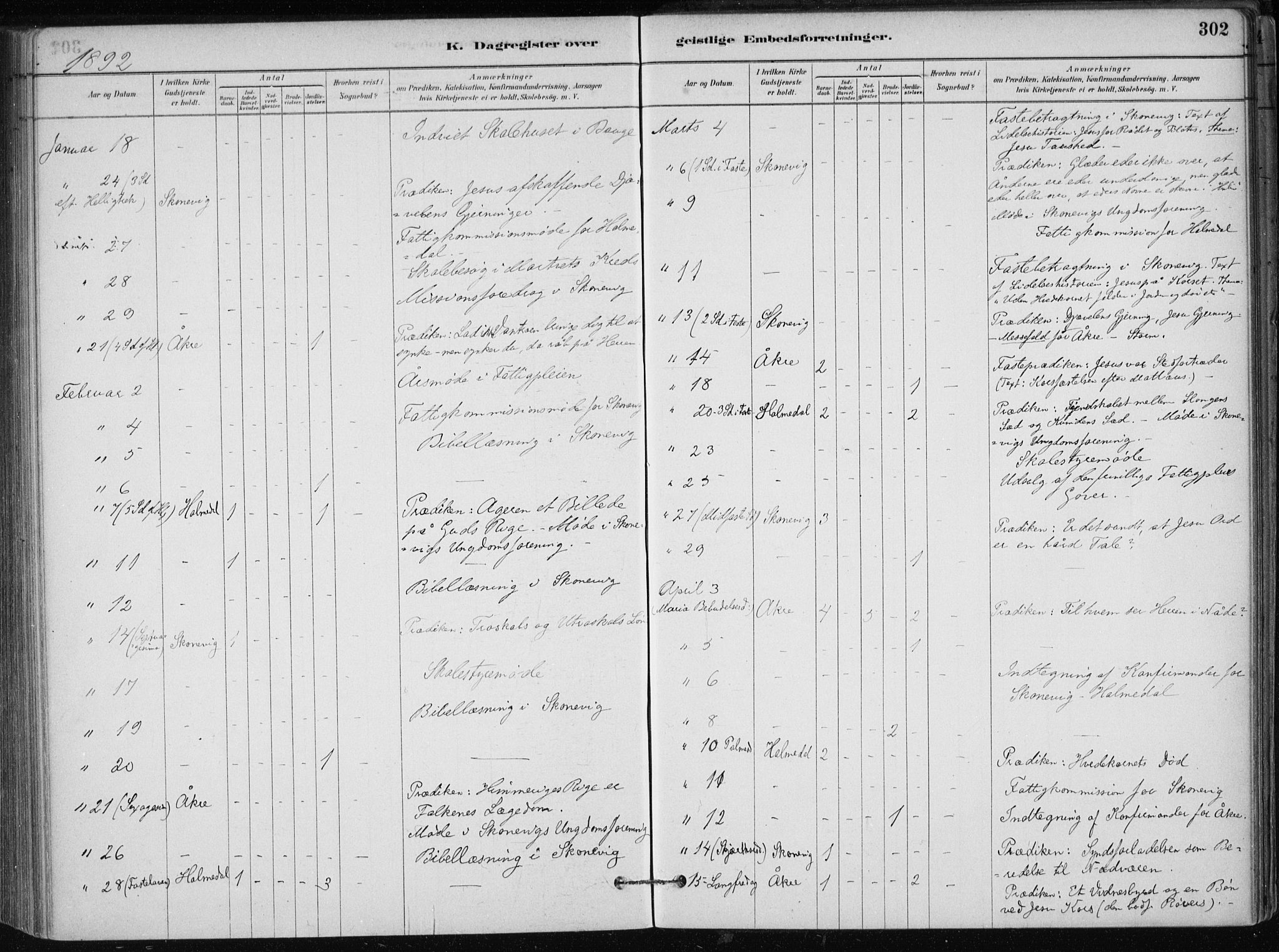 Skånevik sokneprestembete, AV/SAB-A-77801/H/Haa: Parish register (official) no. B 1, 1879-1914, p. 302