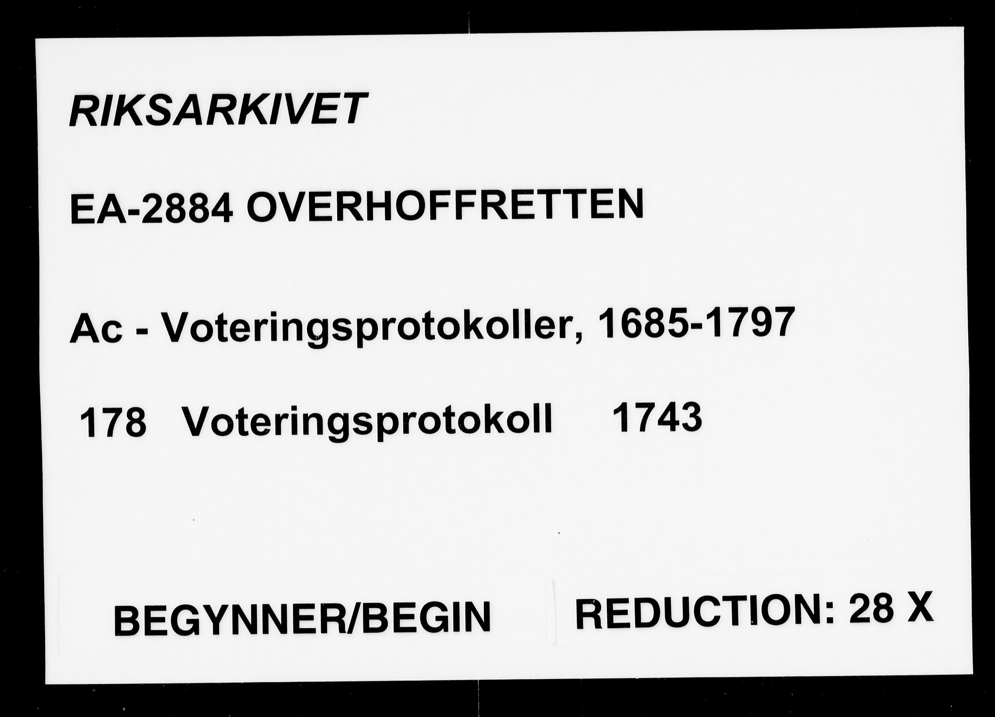 Overhoffretten 1667-1797, RA/EA-2884/Ac/L0178: Voteringsprotokoll, 1743