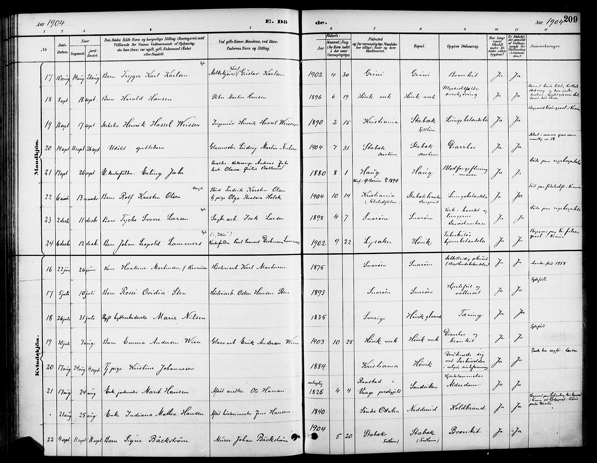 Asker prestekontor Kirkebøker, SAO/A-10256a/F/Fc/L0003: Parish register (official) no. III 3, 1892-1904, p. 209
