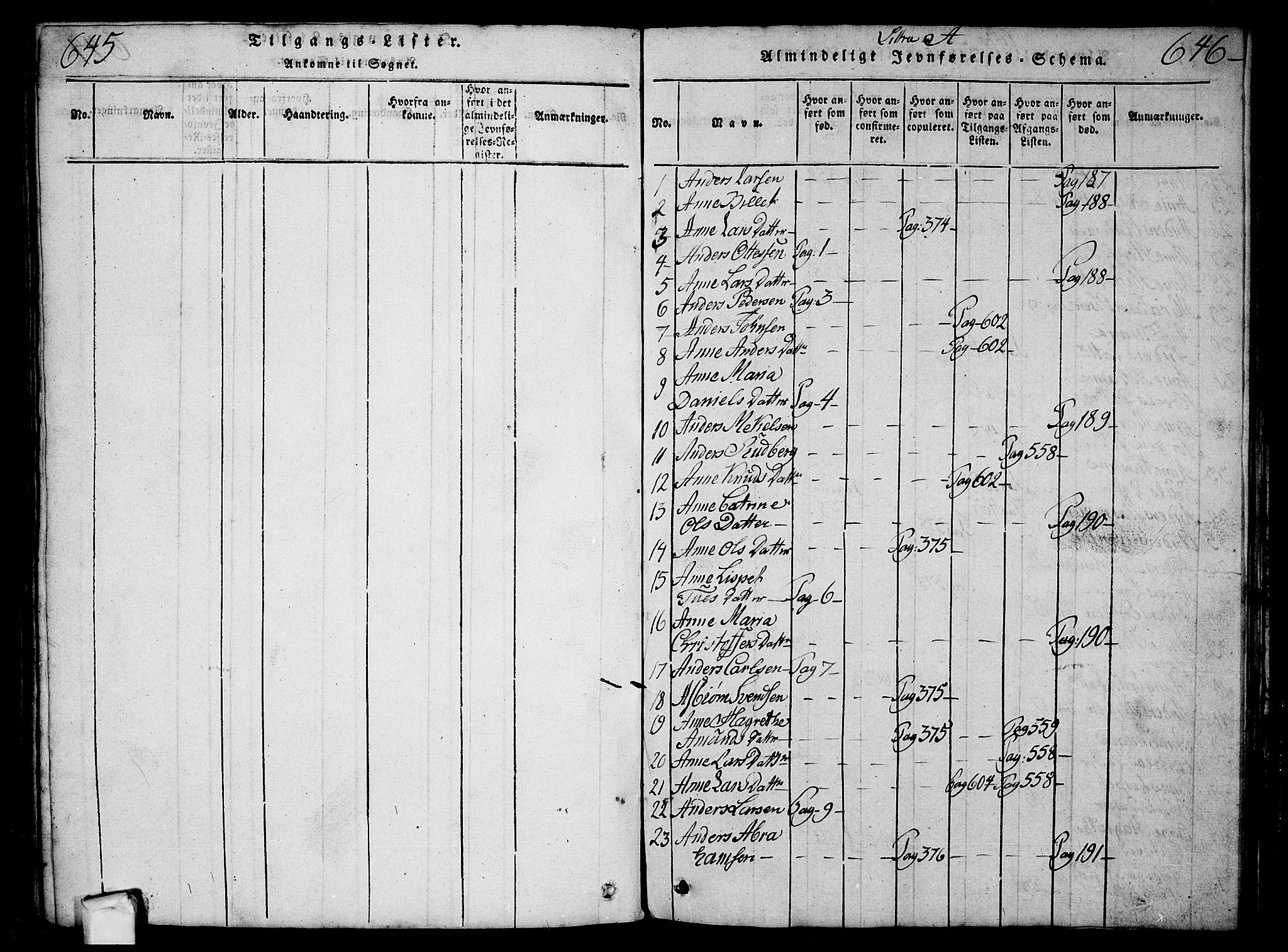 Borge prestekontor Kirkebøker, SAO/A-10903/G/Ga/L0001: Parish register (copy) no.  I 1, 1815-1835, p. 645-646