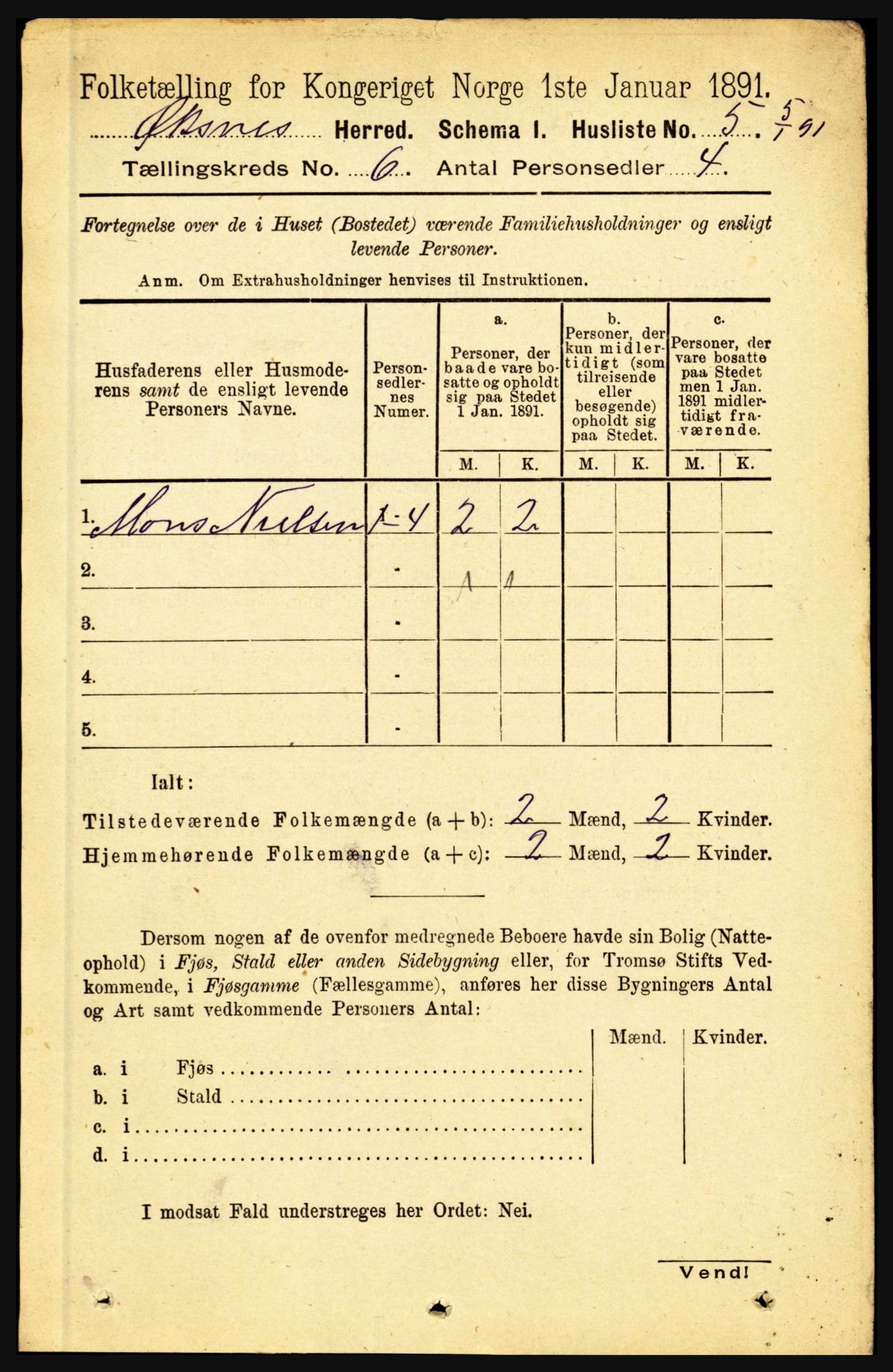 RA, 1891 census for 1868 Øksnes, 1891, p. 2510