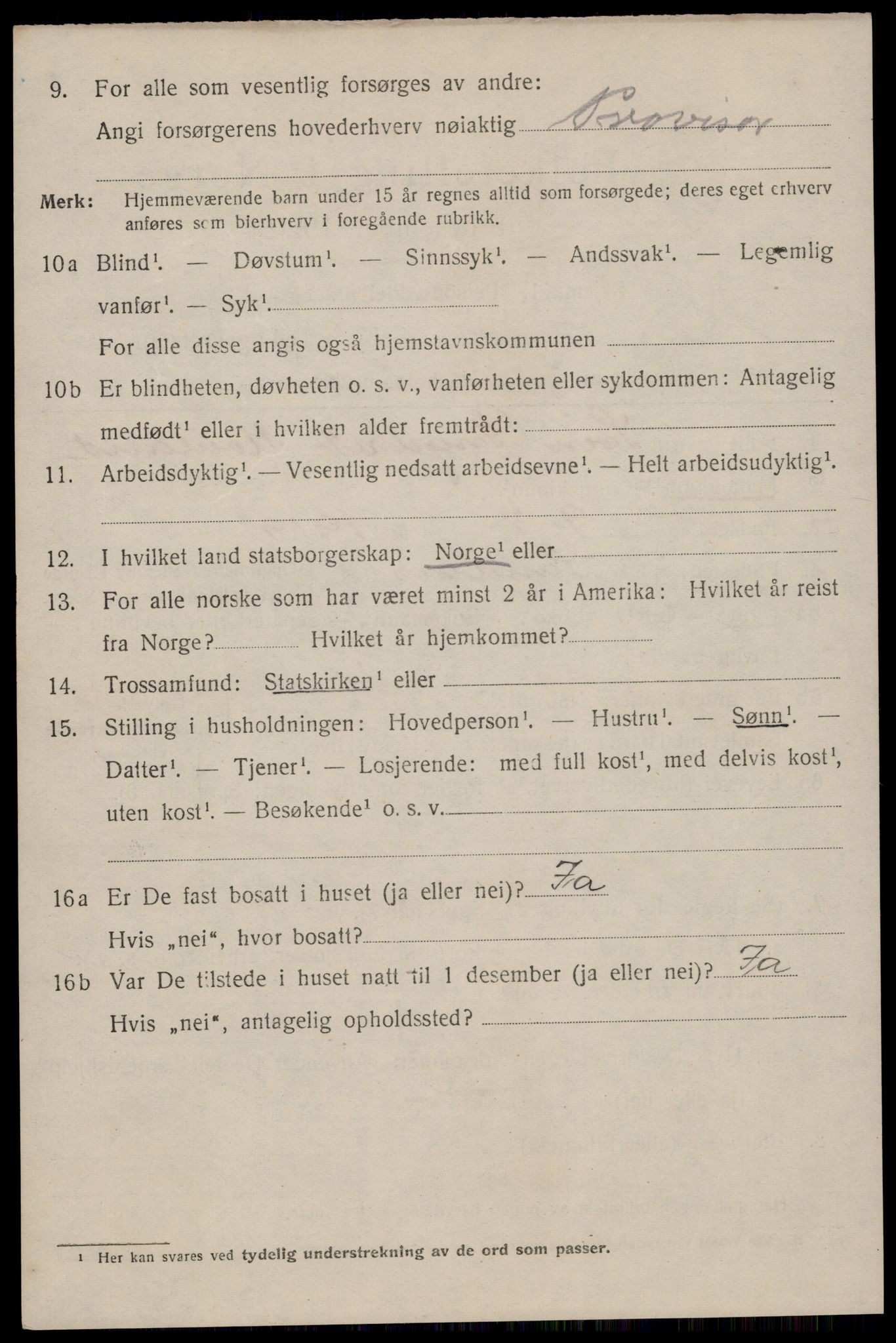 SAST, 1920 census for Sandnes, 1920, p. 6177