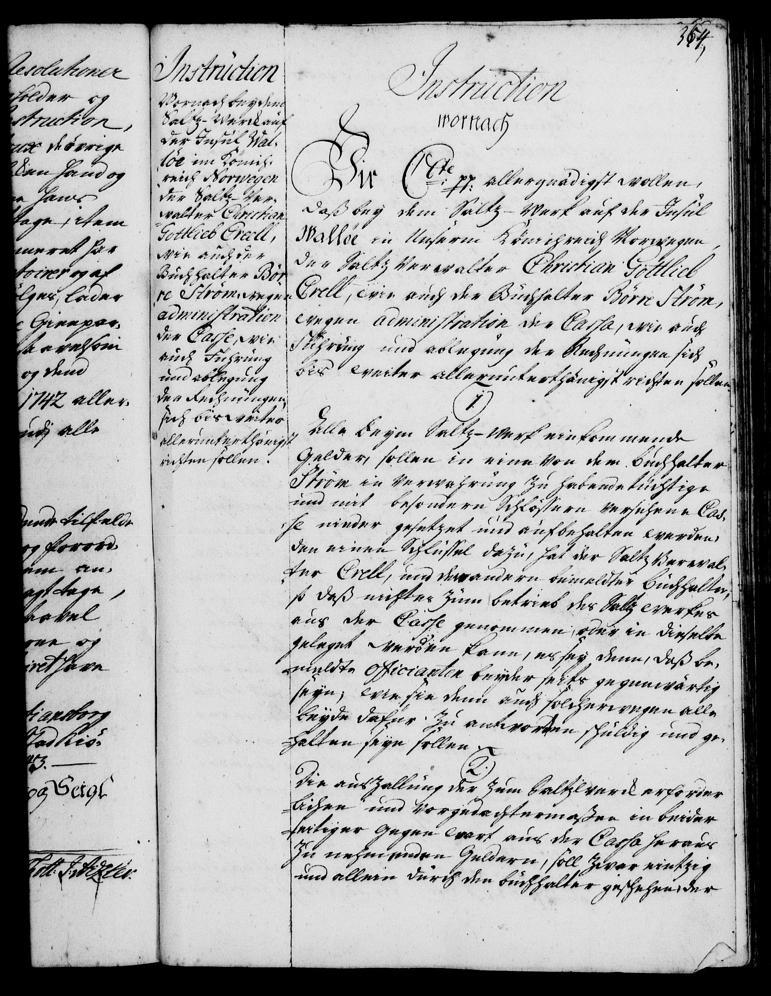 Rentekammeret, Kammerkanselliet, RA/EA-3111/G/Gg/Ggi/L0002: Norsk instruksjonsprotokoll med register (merket RK 53.35), 1729-1751, p. 364