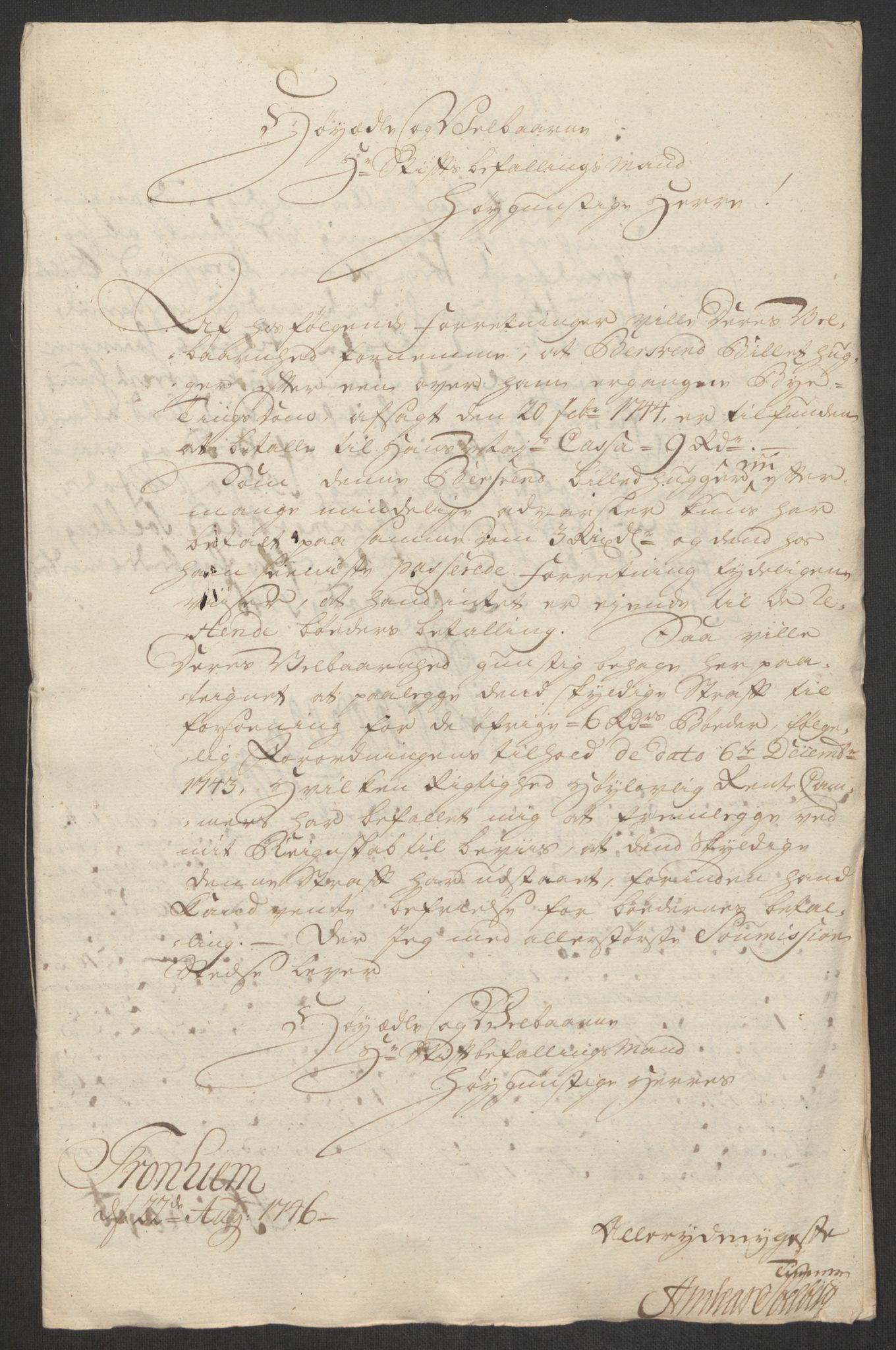 Rentekammeret inntil 1814, Reviderte regnskaper, Byregnskaper, AV/RA-EA-4066/R/Rs/L0541: [S22] Sikt og sakefall, 1743-1746, p. 351