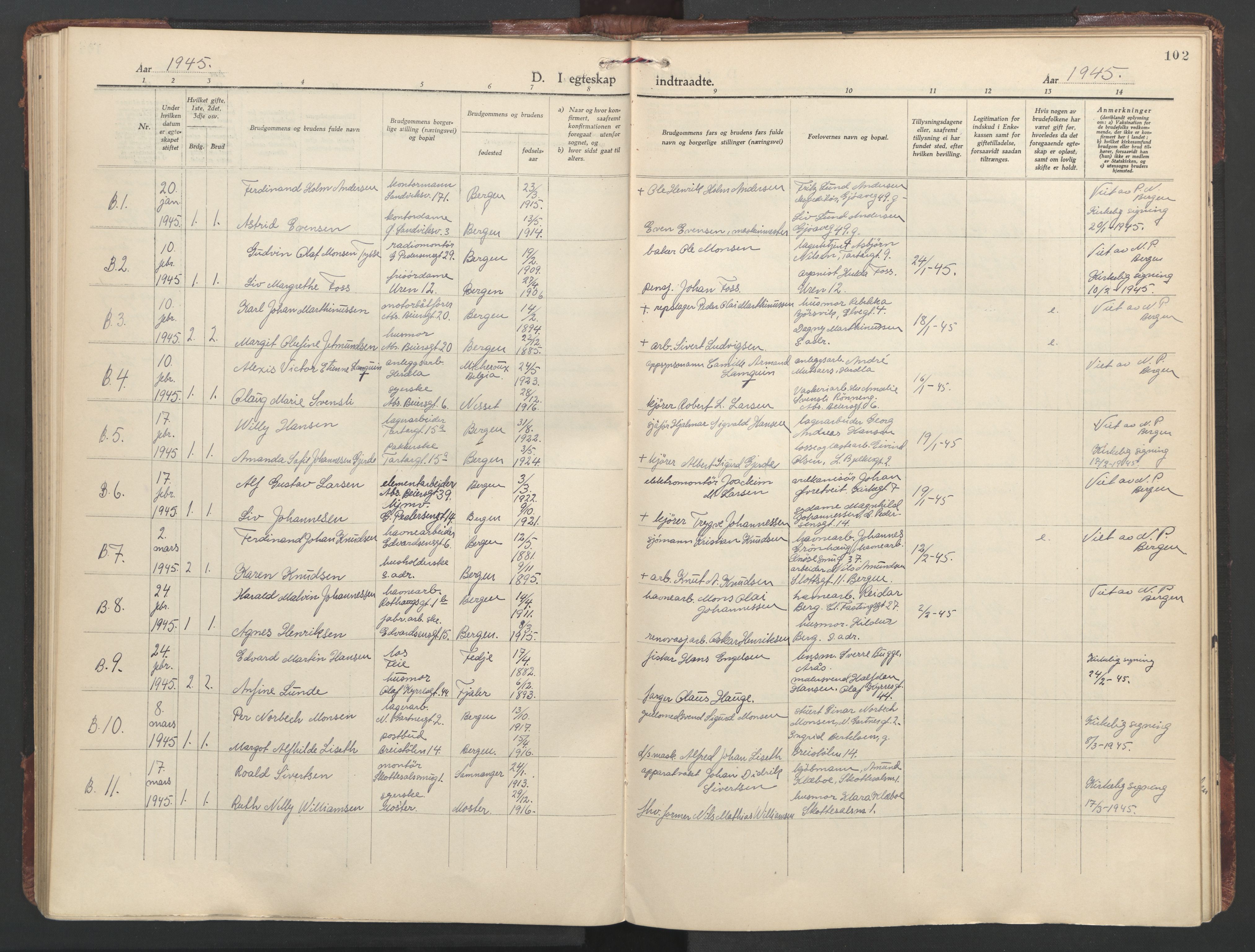 St. Olavs Sokneprestembete, SAB/A-78101/H/Haa: Parish register (official) no. C 1, 1928-1954, p. 102