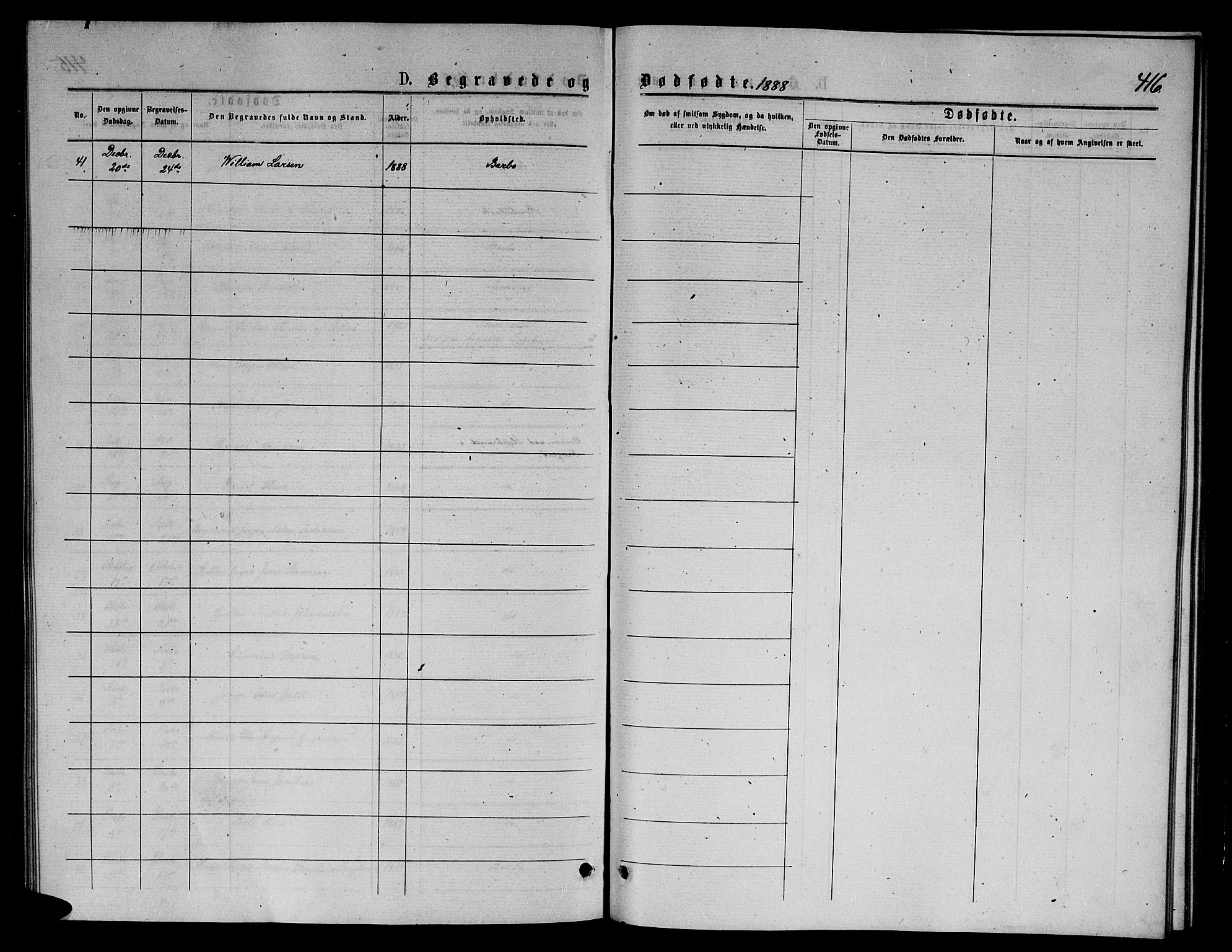 Arendal sokneprestkontor, Trefoldighet, AV/SAK-1111-0040/F/Fb/L0005: Parish register (copy) no. B 5, 1874-1888, p. 416