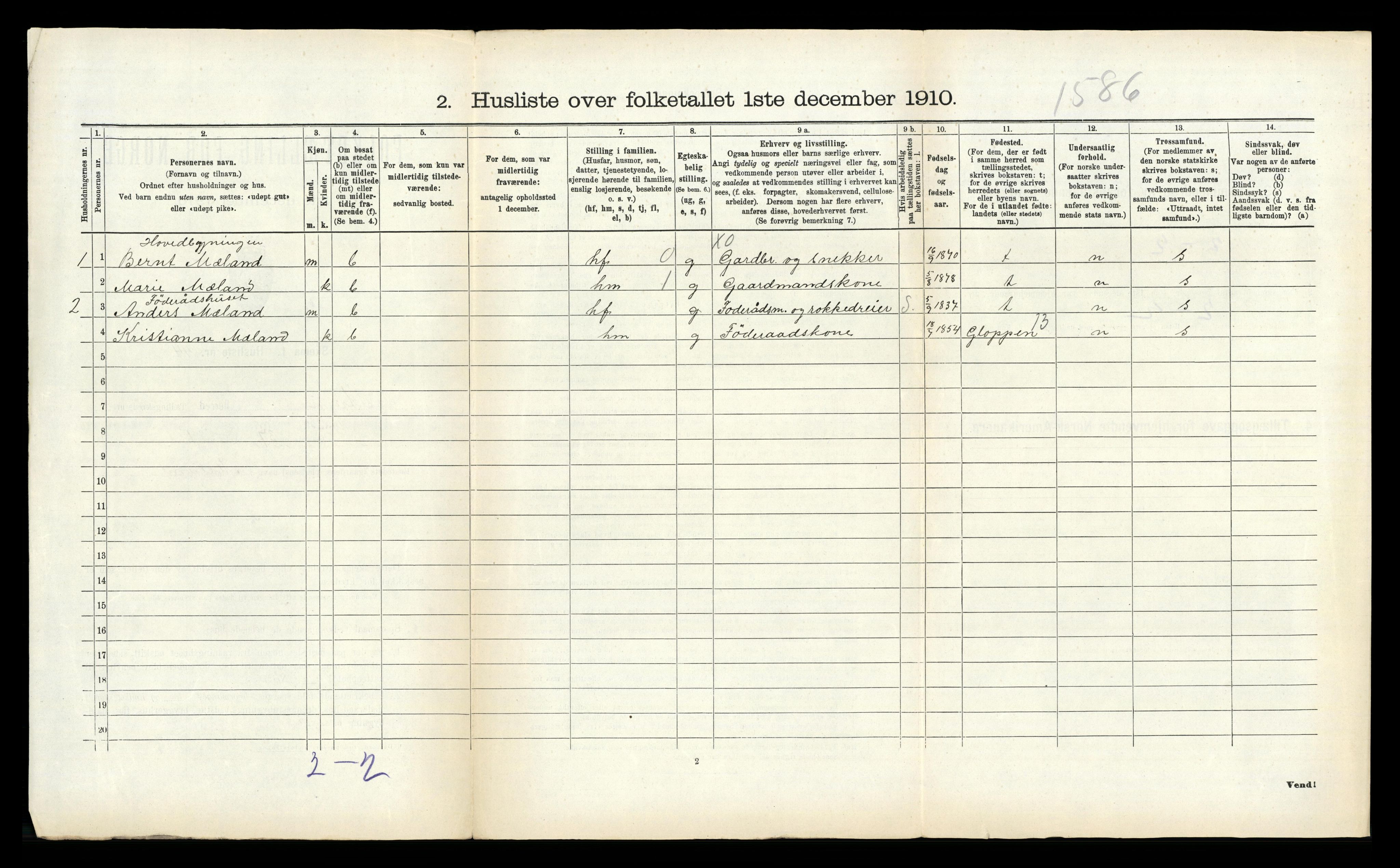 RA, 1910 census for Stryn, 1910, p. 394