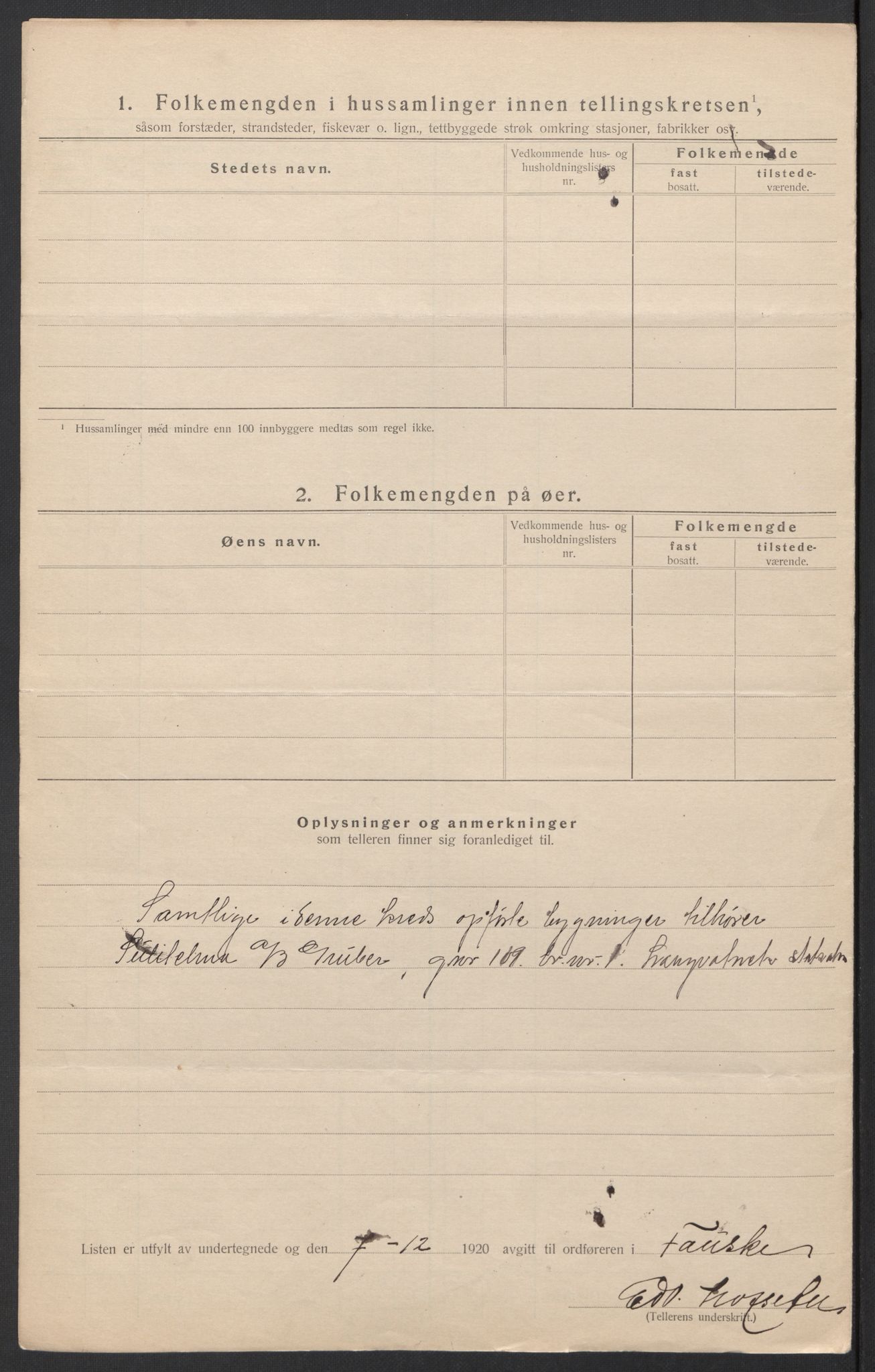 SAT, 1920 census for Fauske, 1920, p. 32