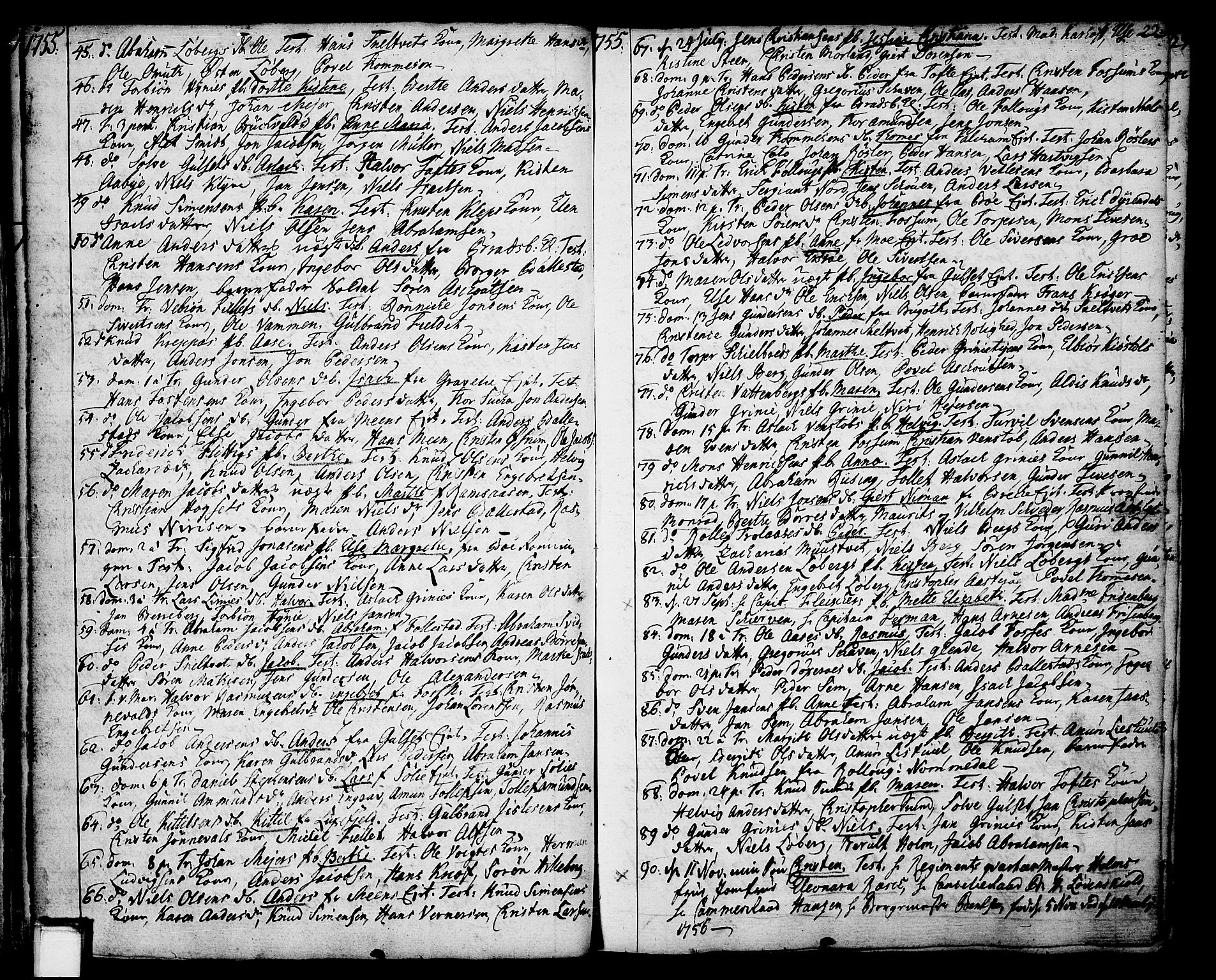 Gjerpen kirkebøker, SAKO/A-265/F/Fa/L0002: Parish register (official) no. I 2, 1747-1795, p. 22