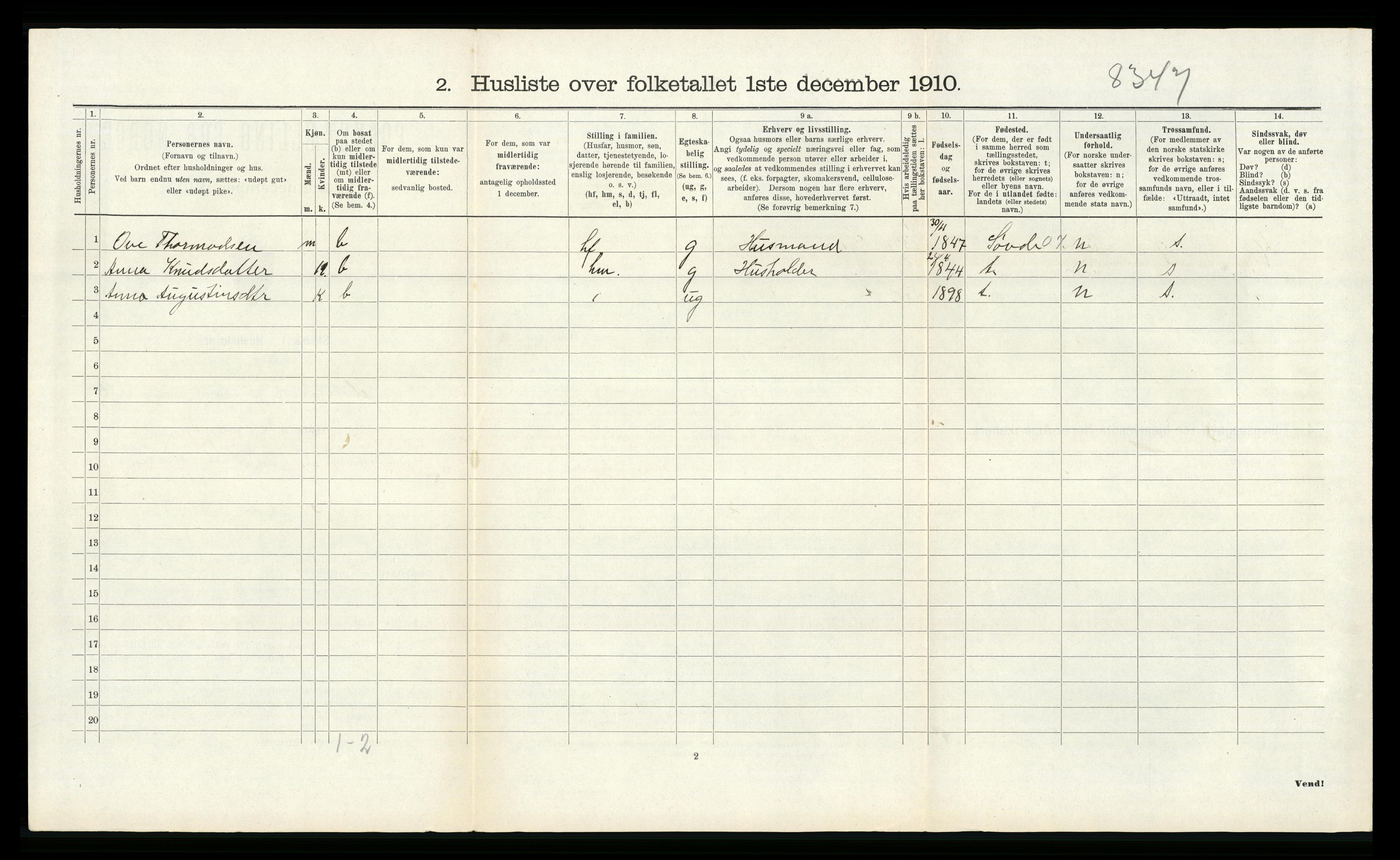 RA, 1910 census for Hjelmeland, 1910, p. 283