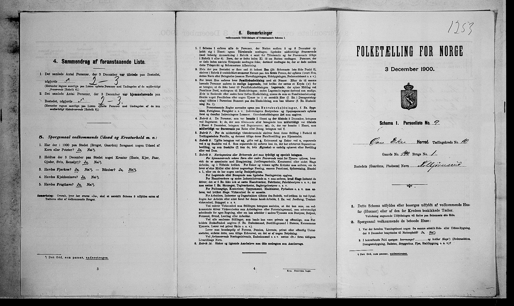 RA, 1900 census for Øvre Eiker, 1900, p. 1845