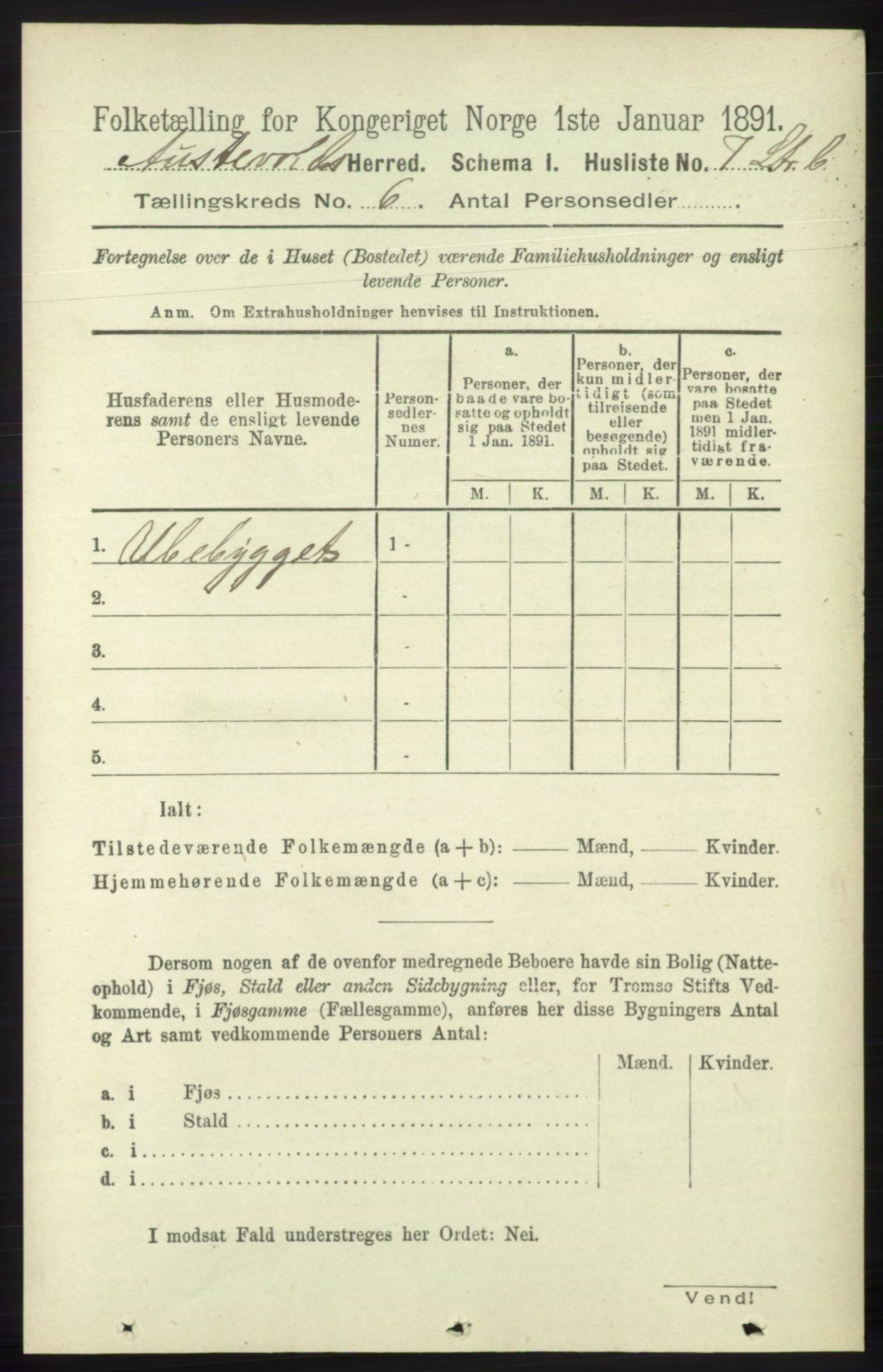 RA, 1891 census for 1244 Austevoll, 1891, p. 2524