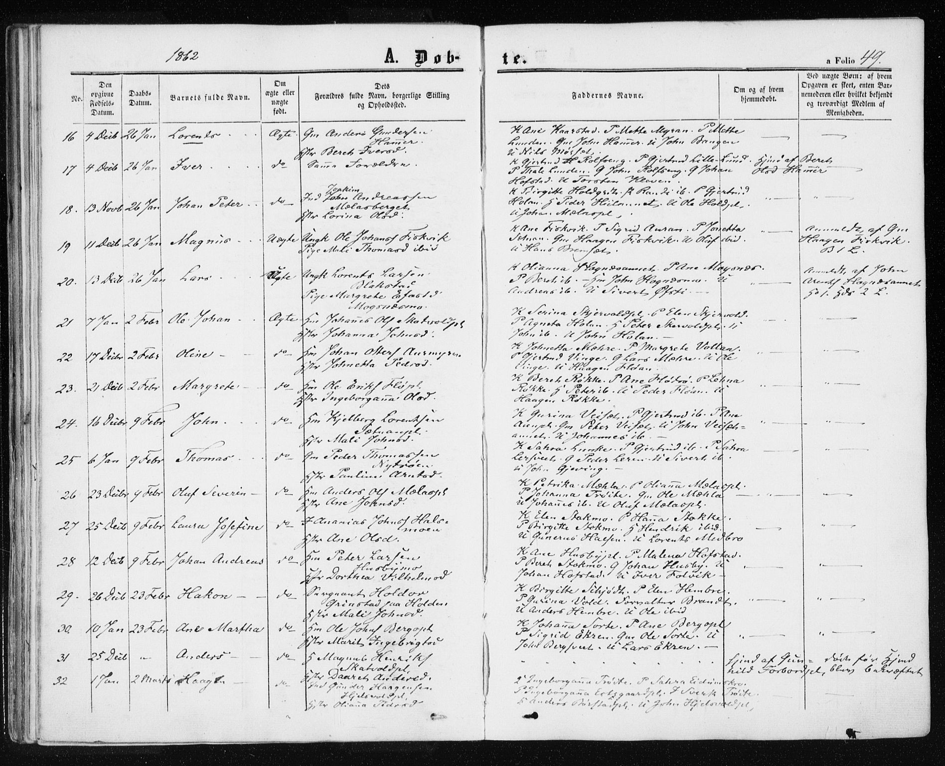 Ministerialprotokoller, klokkerbøker og fødselsregistre - Nord-Trøndelag, SAT/A-1458/709/L0075: Parish register (official) no. 709A15, 1859-1870, p. 49