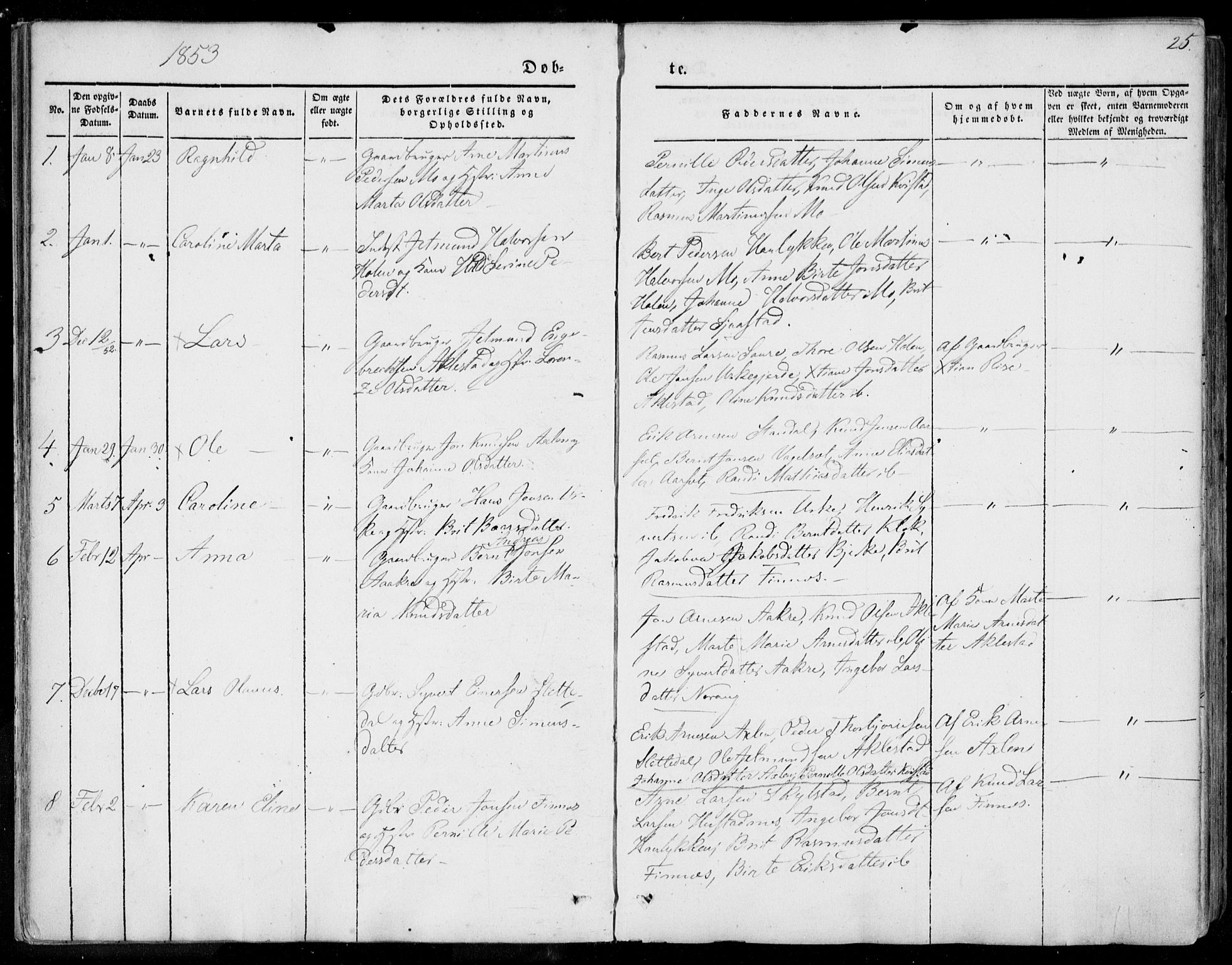 Ministerialprotokoller, klokkerbøker og fødselsregistre - Møre og Romsdal, AV/SAT-A-1454/515/L0209: Parish register (official) no. 515A05, 1847-1868, p. 25